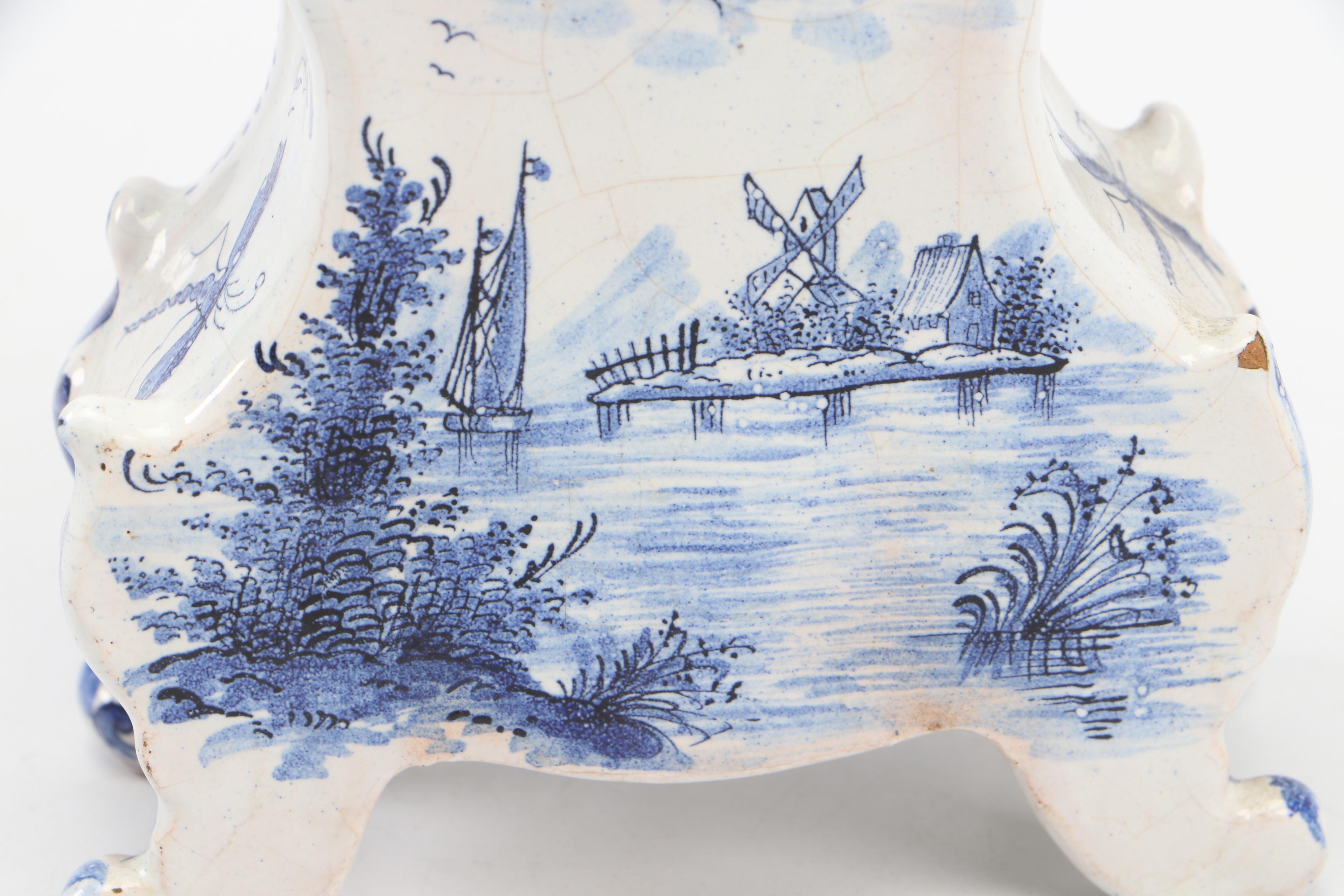 Delft Faience Clock with French Movement, 19th Century