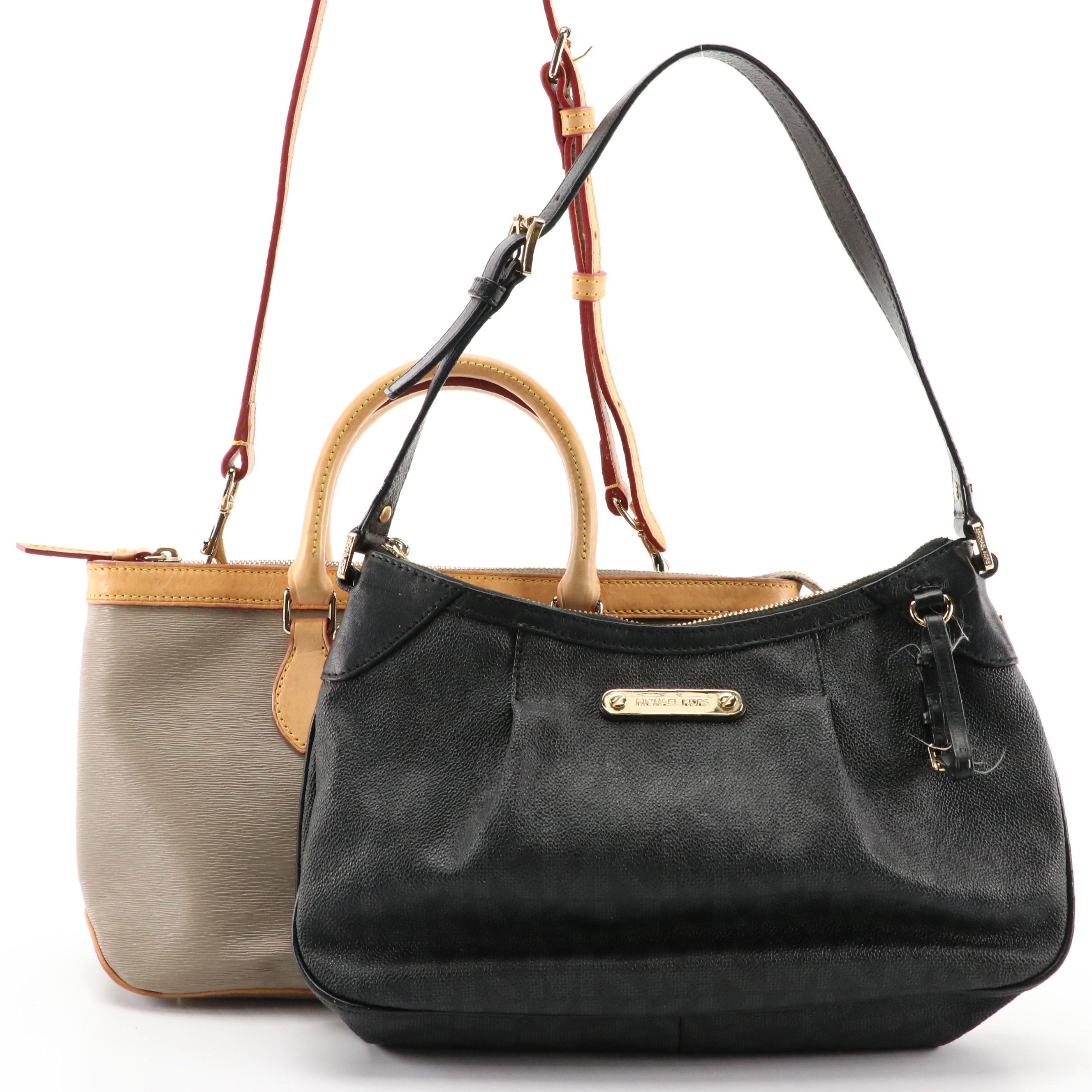 Michael Kors Logo Shoulder Bag, with Dooney & Bourke Textured Leather 2-Way Tote