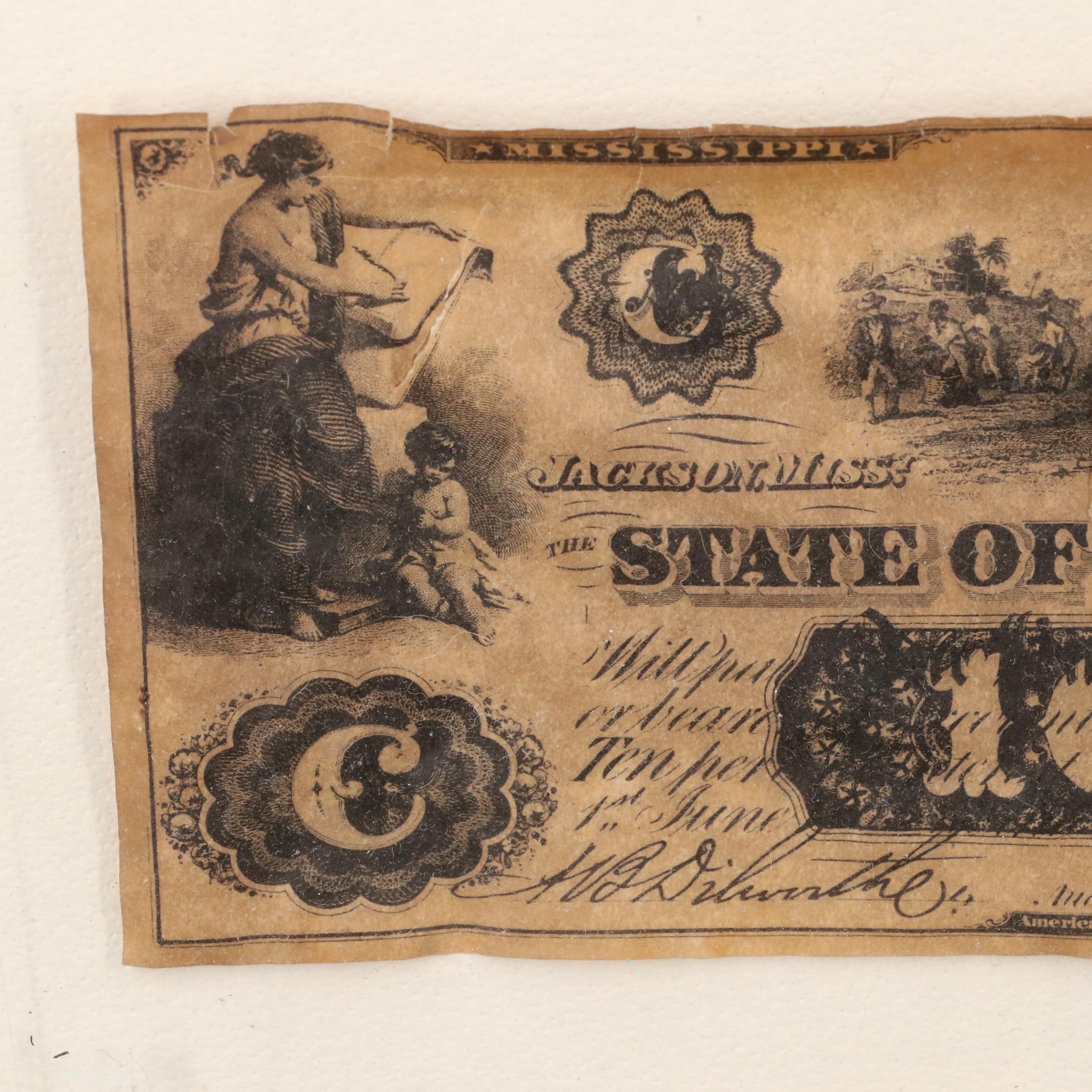 Framed Set of Five 19th Century Banknote Replicas