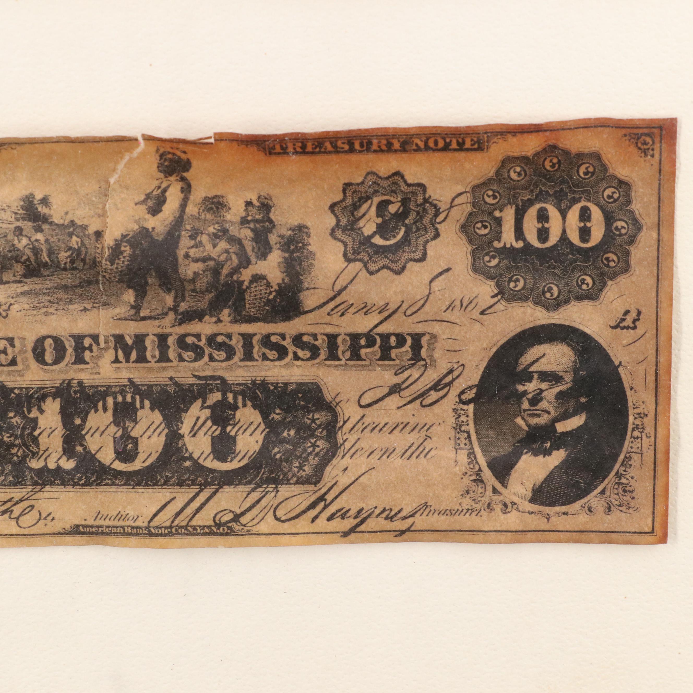 Framed Set of Five 19th Century Banknote Replicas