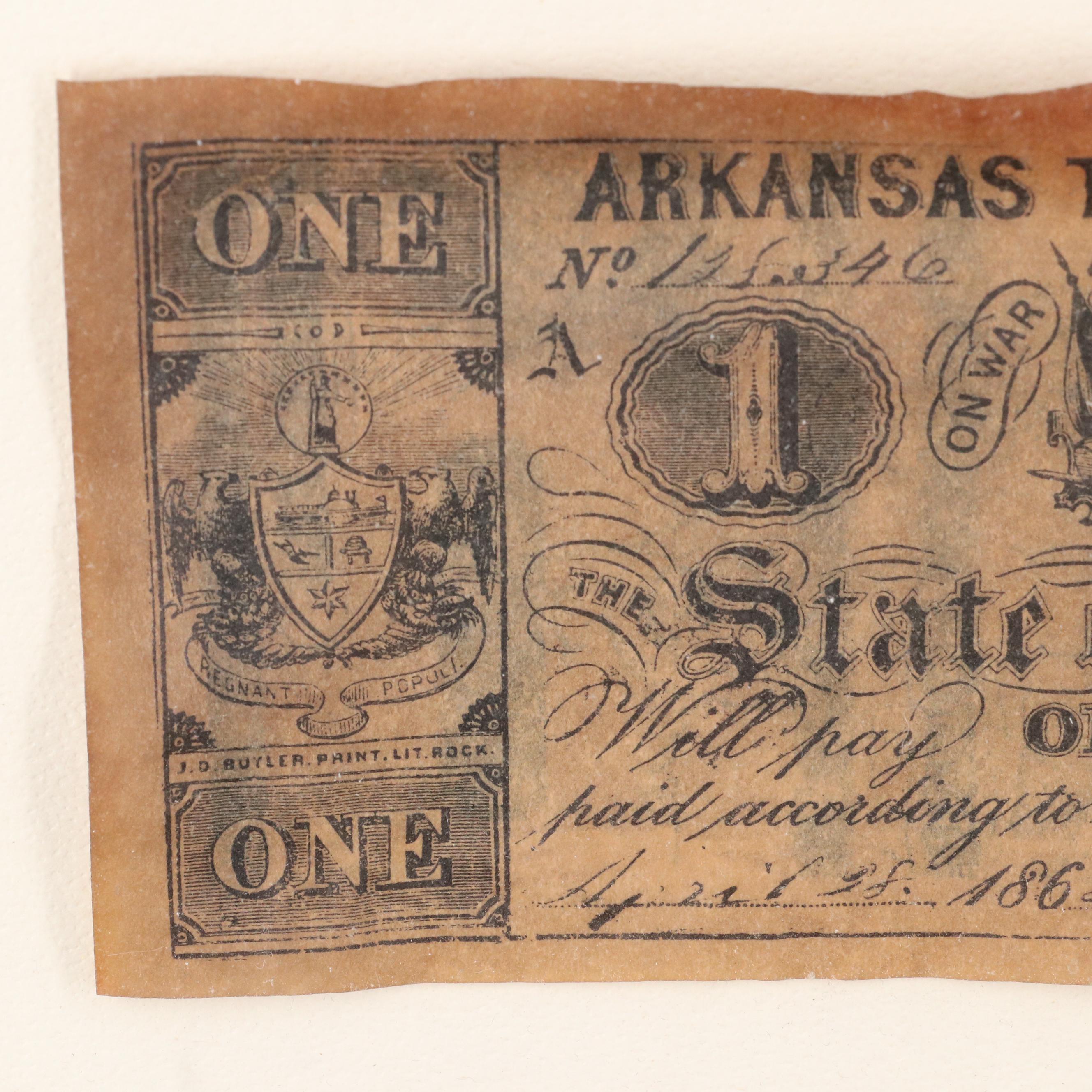 Framed Set of Five 19th Century Banknote Replicas