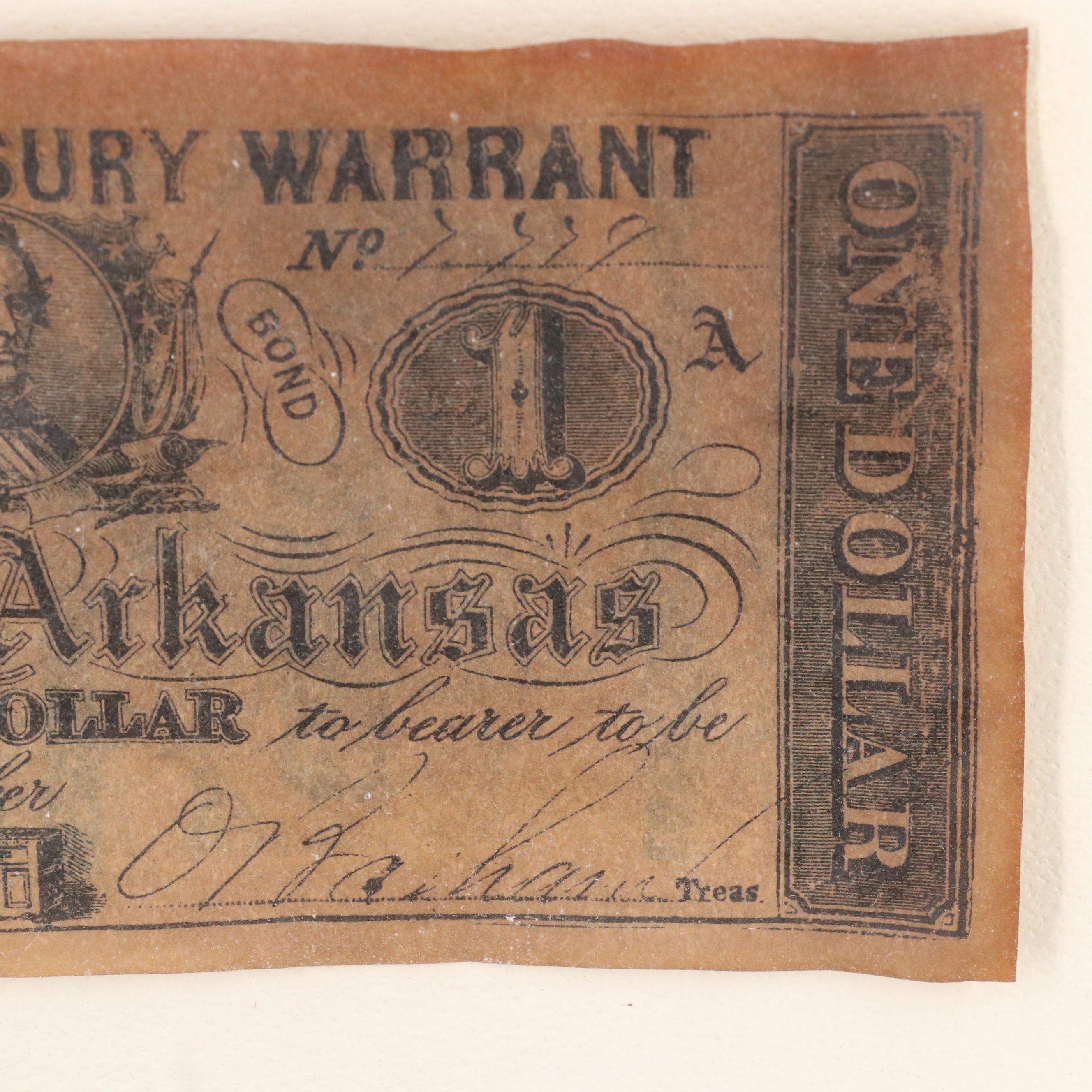 Framed Set of Five 19th Century Banknote Replicas