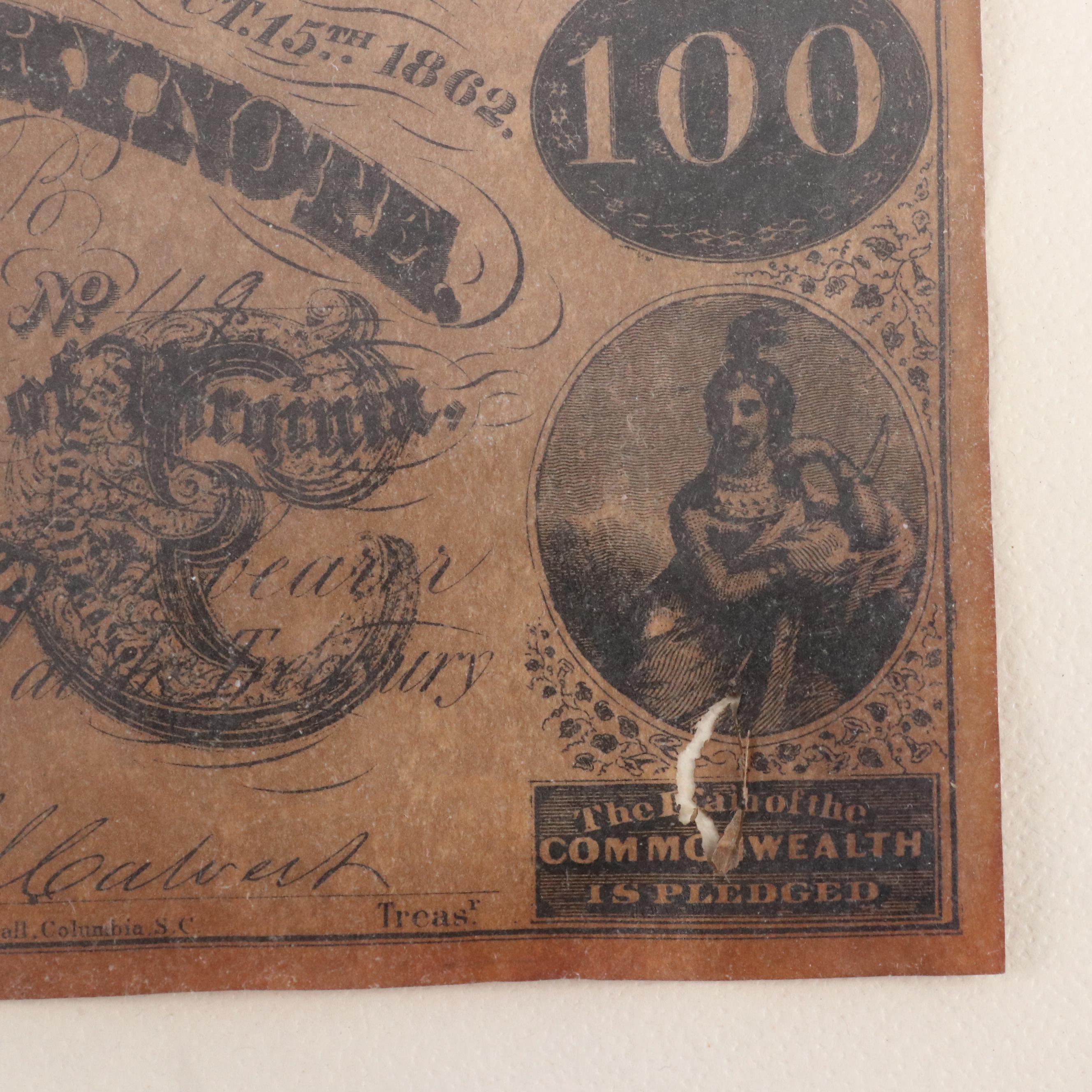 Framed Set of Five 19th Century Banknote Replicas