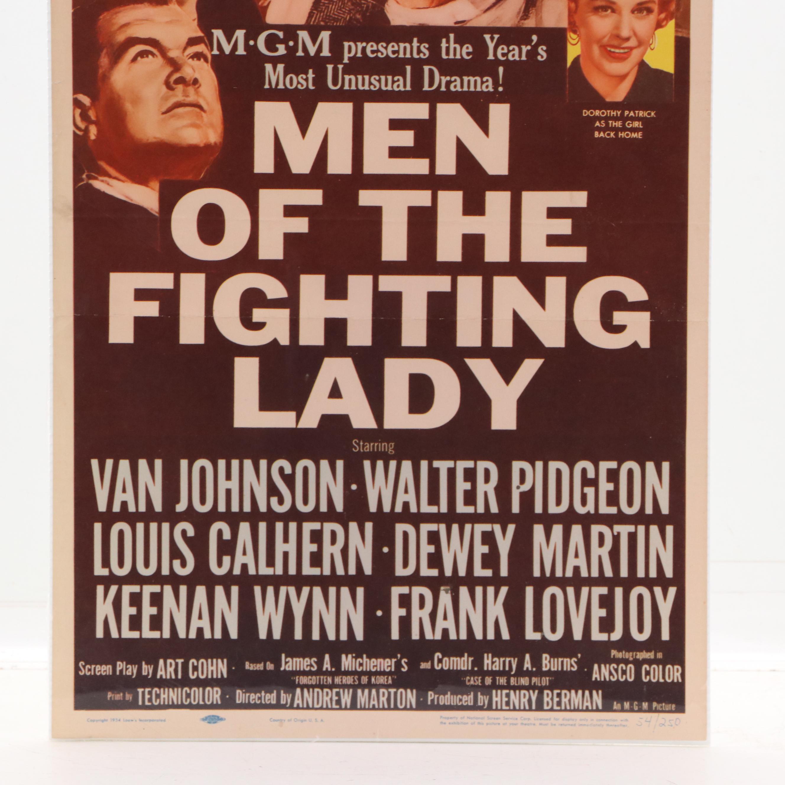 "Men of the Fighting Lady" Movie Poster, 1954