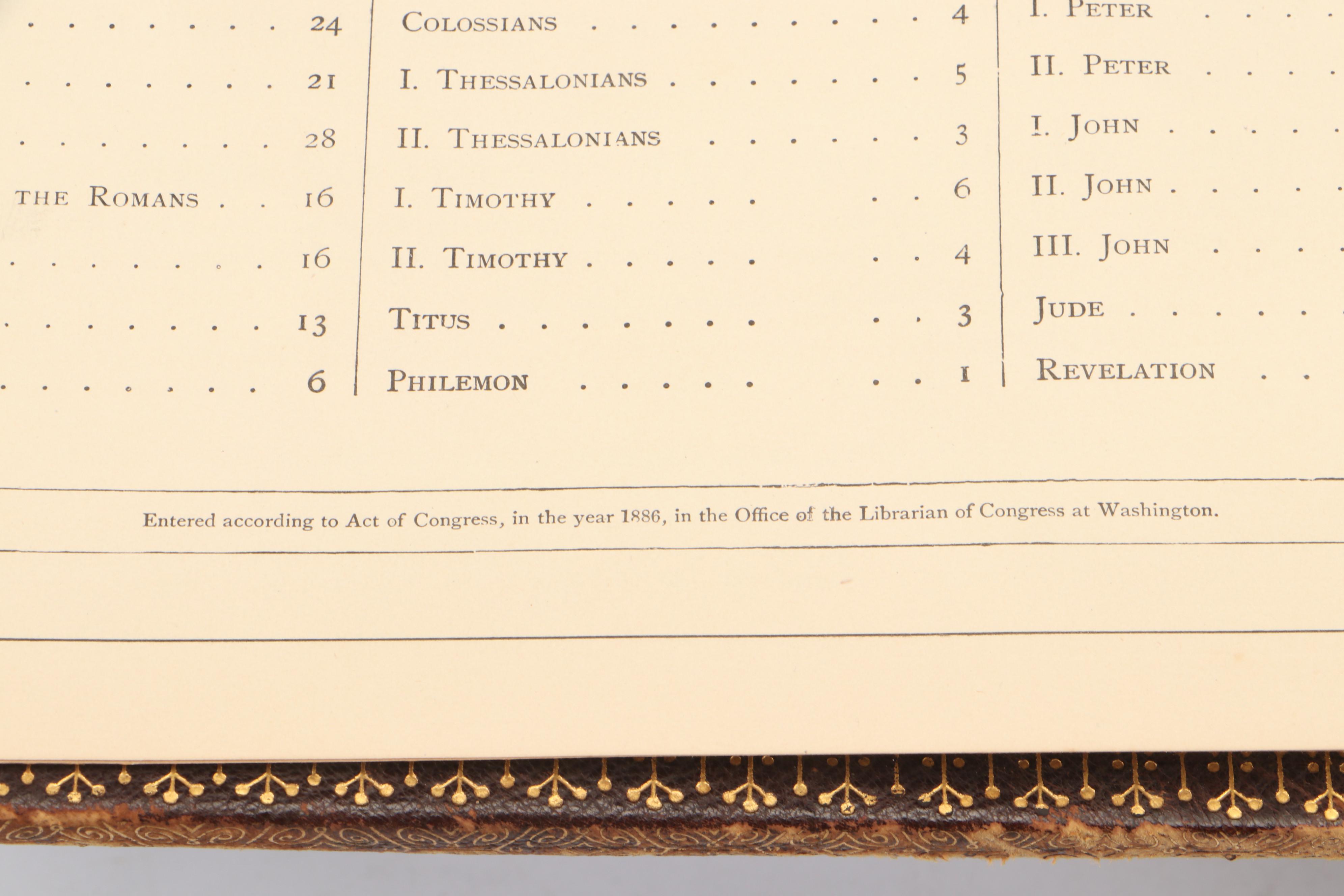 Illustrated Leather Bound Parallel-Column Edition Holy Bible, Late 19th Century