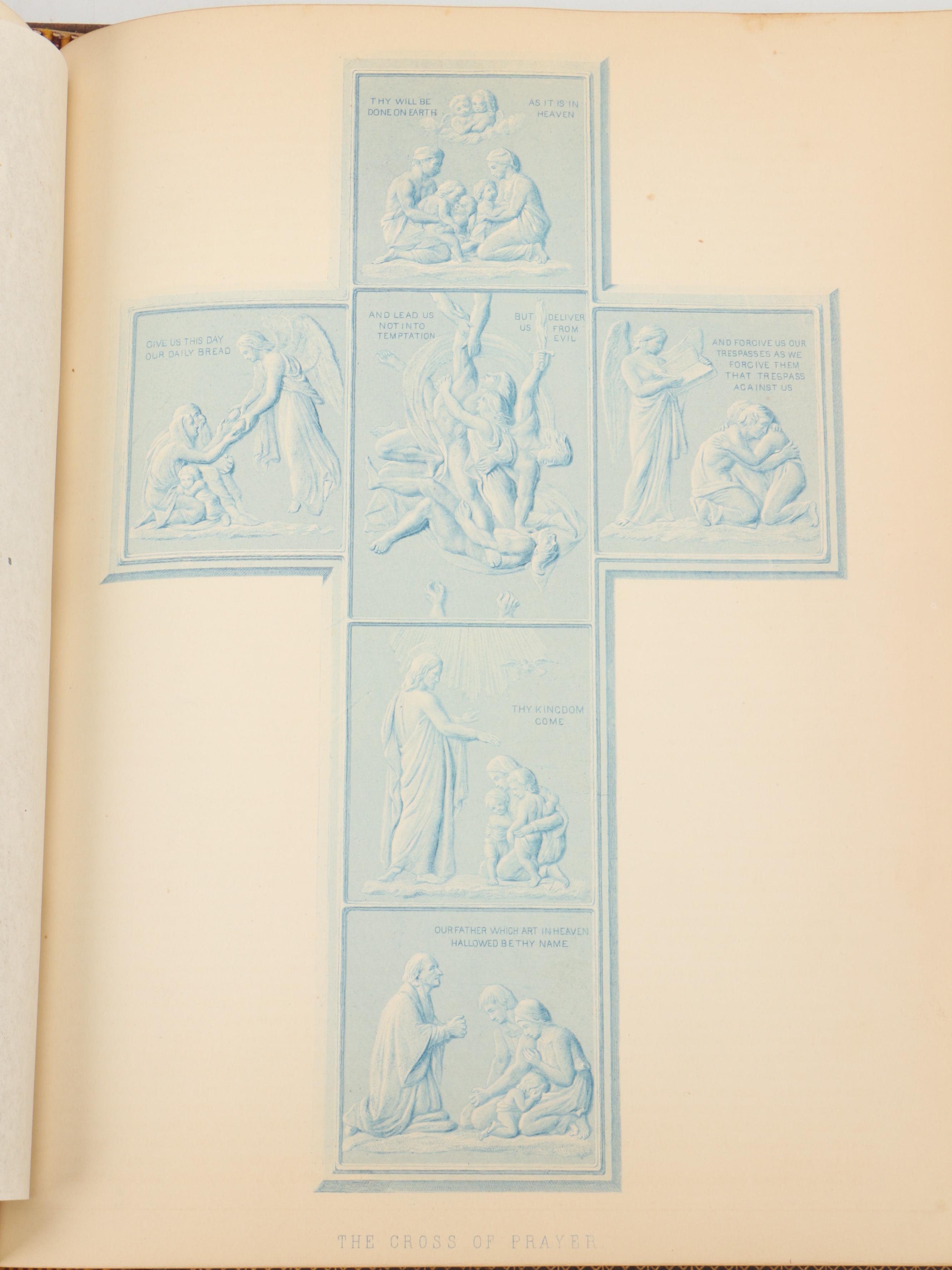 Illustrated Leather Bound Parallel-Column Edition Holy Bible, Late 19th Century