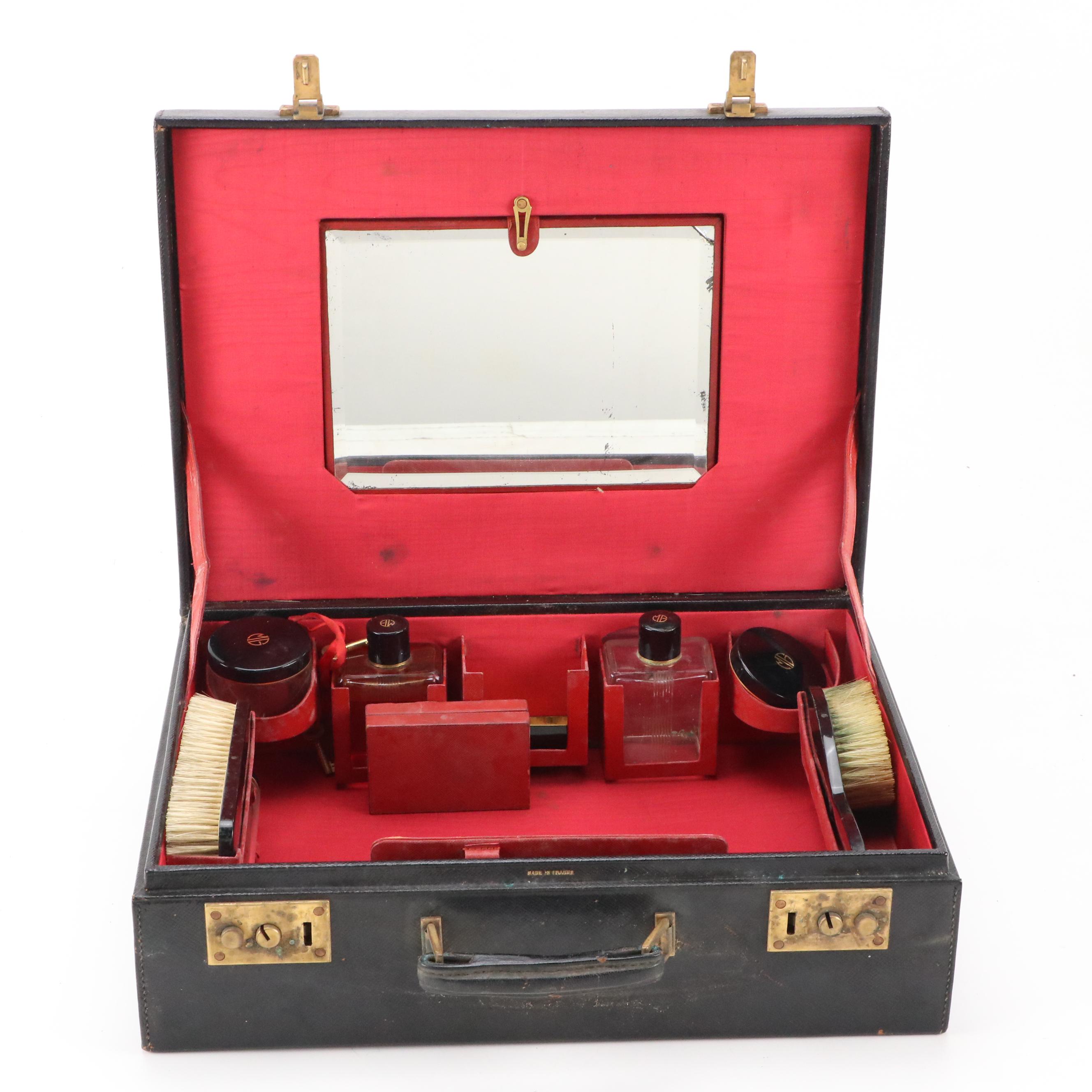 Gentlemen's Travel Toiletry Kit Leather Valise