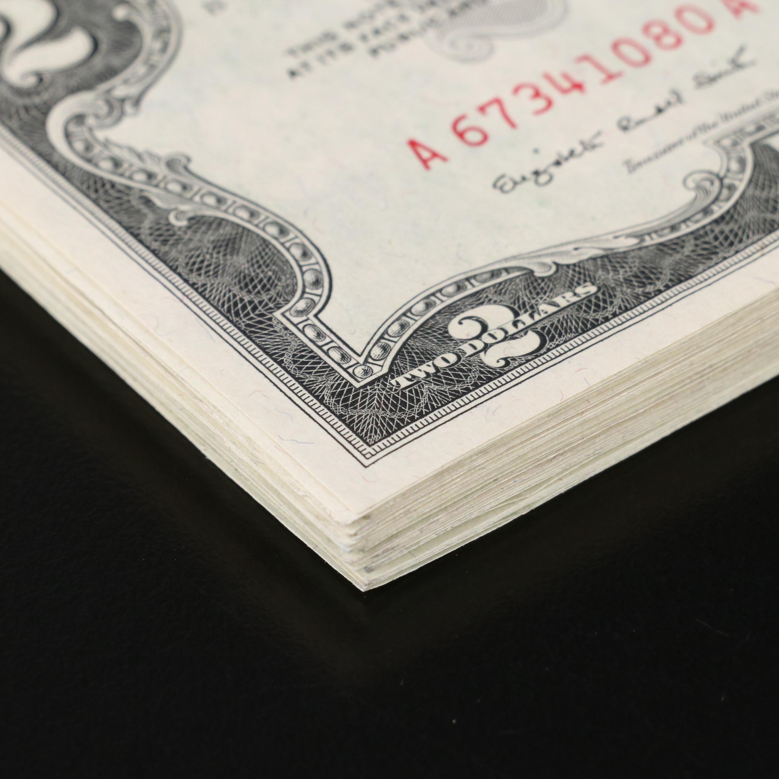 Group of Thirty Uncirculated 1953 and 1963 Two Dollar Legal Tender Notes