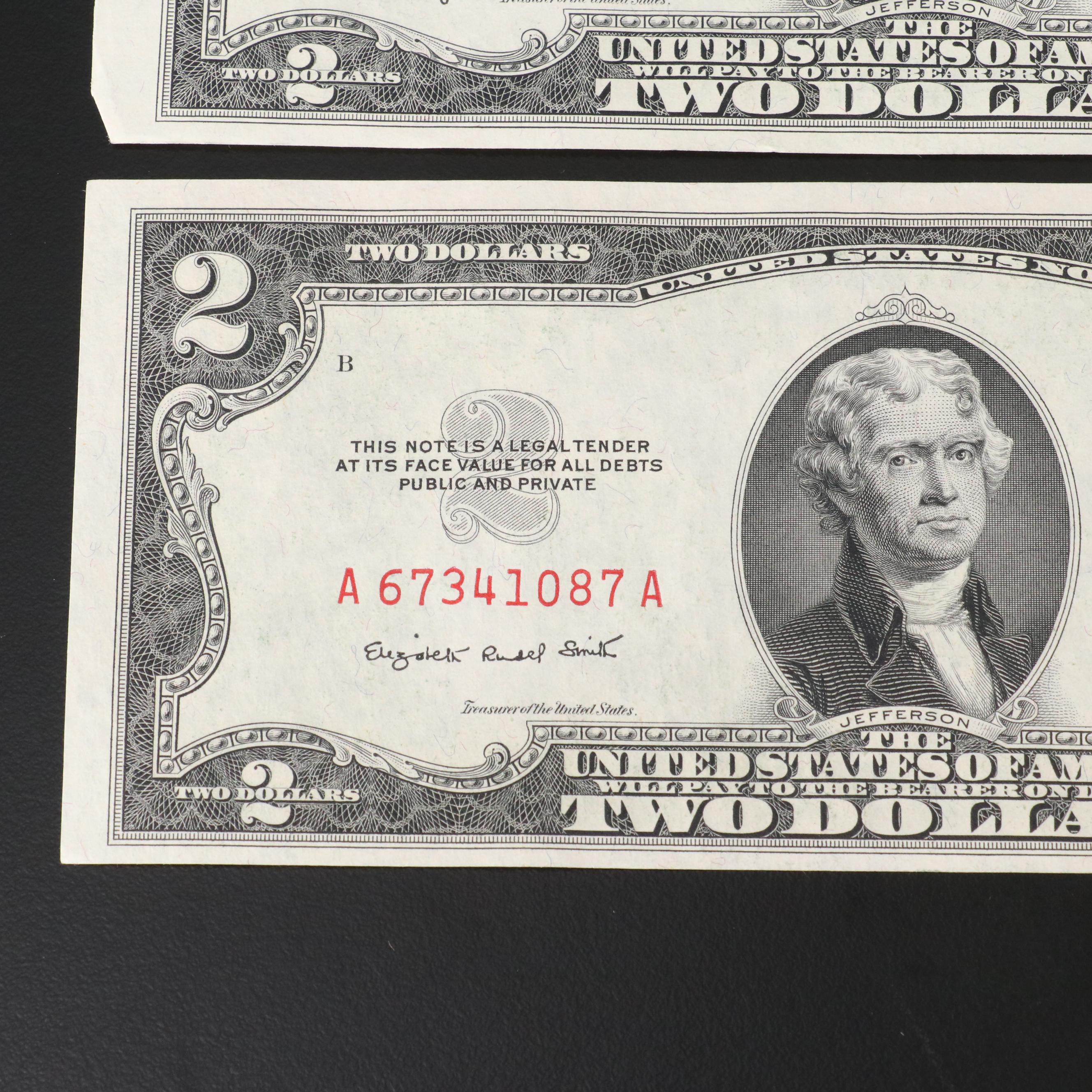 Group of Thirty Uncirculated 1953 and 1963 Two Dollar Legal Tender Notes