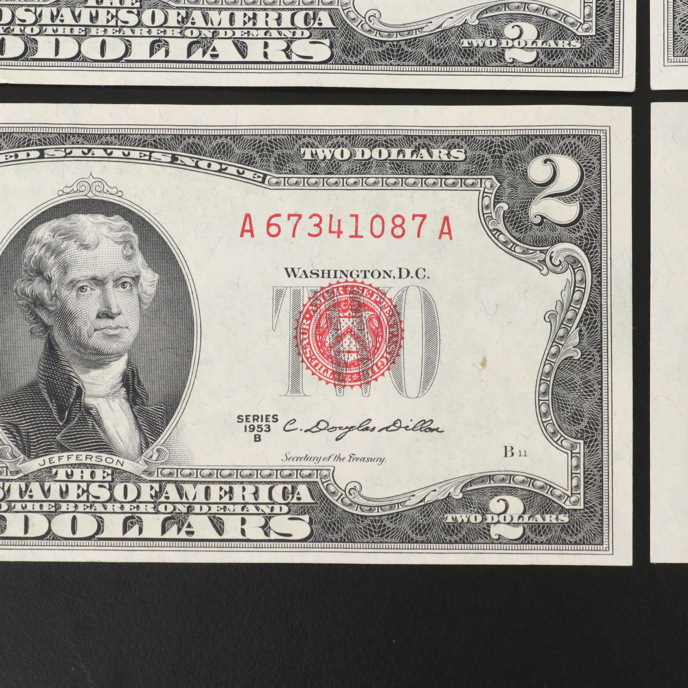 Group of Thirty Uncirculated 1953 and 1963 Two Dollar Legal Tender Notes