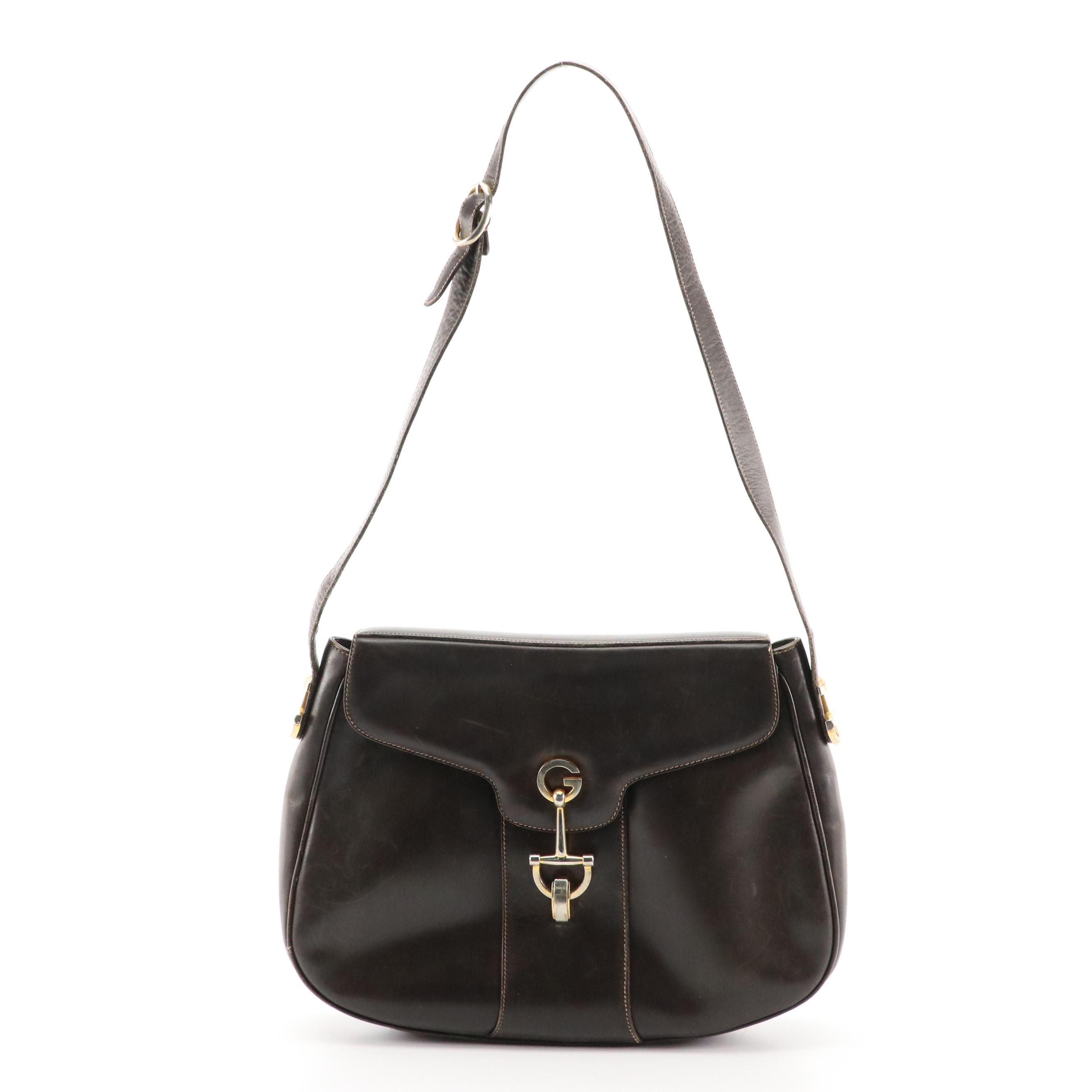 Gucci Leather Front-Flap Shoulder Bag