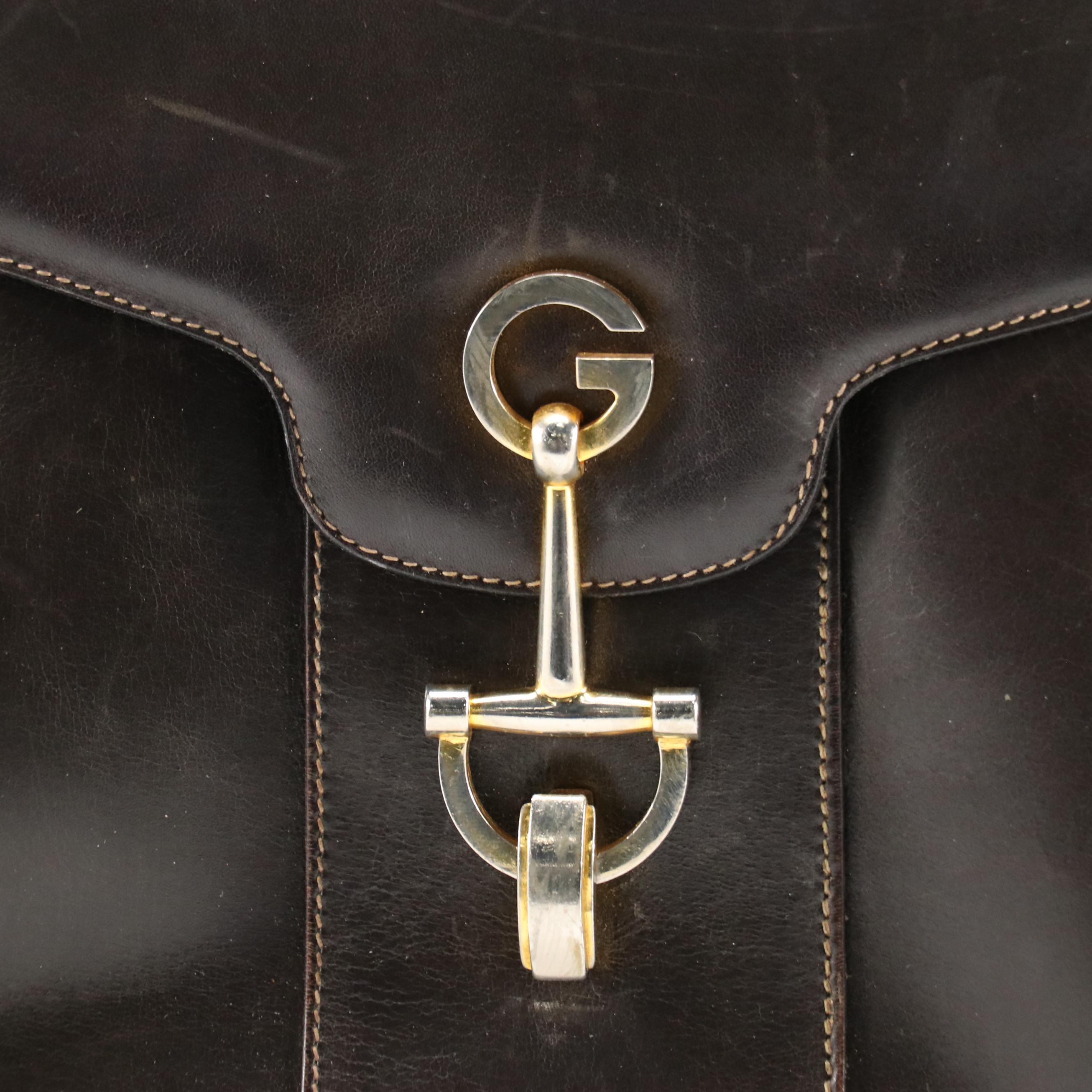 Gucci Leather Front-Flap Shoulder Bag