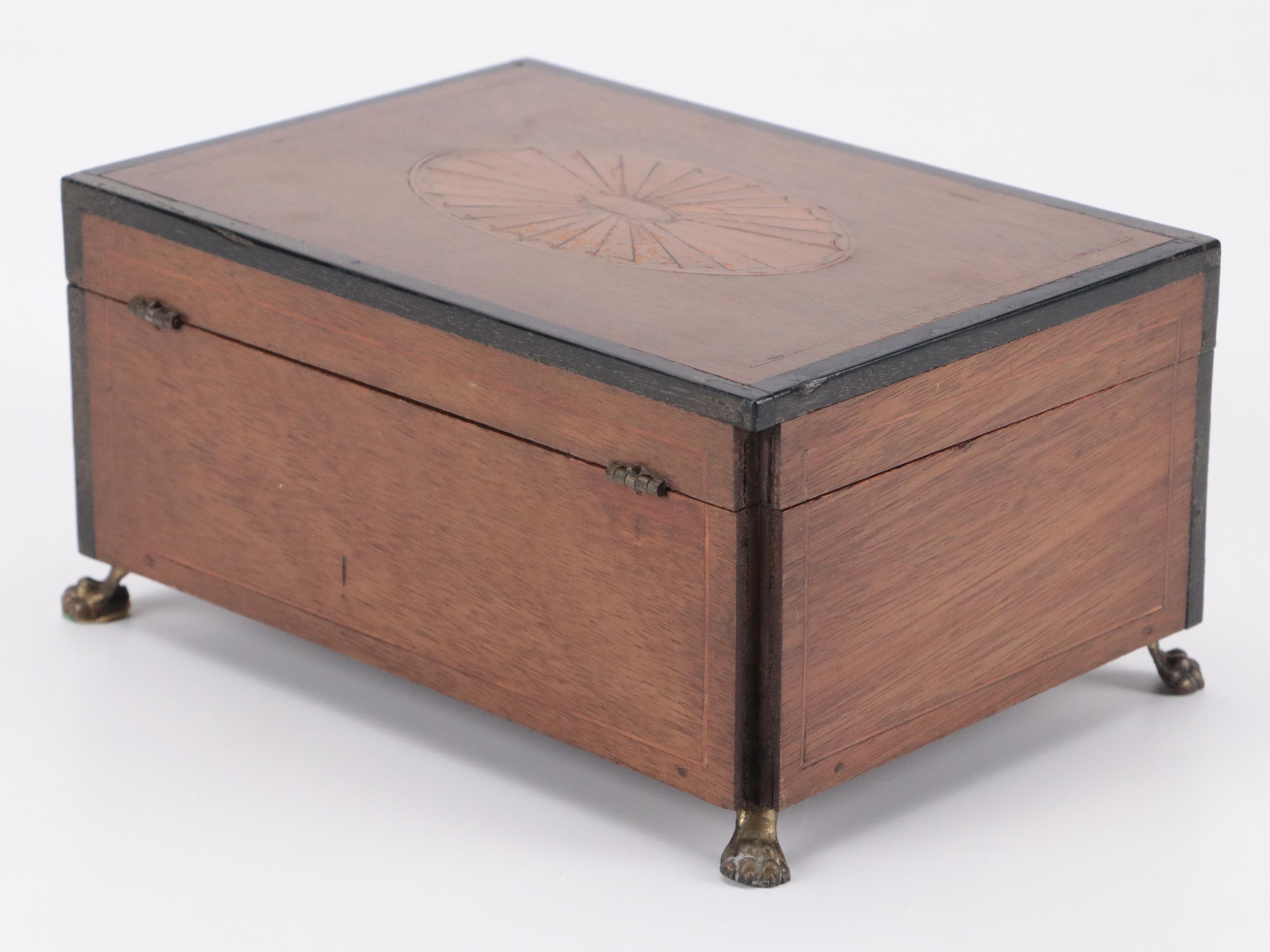 Wood Inlay Metal Footed Box, Letter Sorter, and Other Faux Leather Divided Box