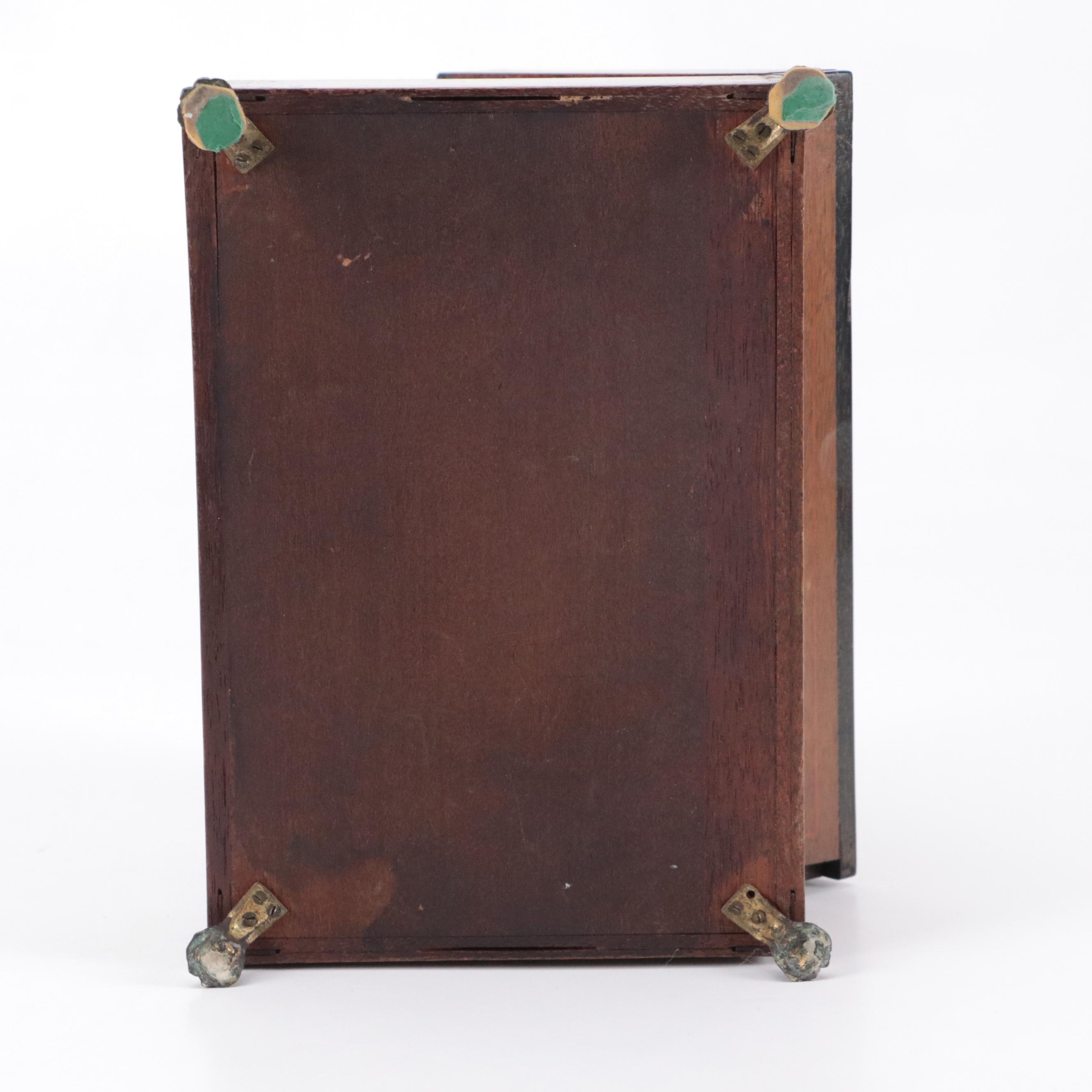 Wood Inlay Metal Footed Box, Letter Sorter, and Other Faux Leather Divided Box