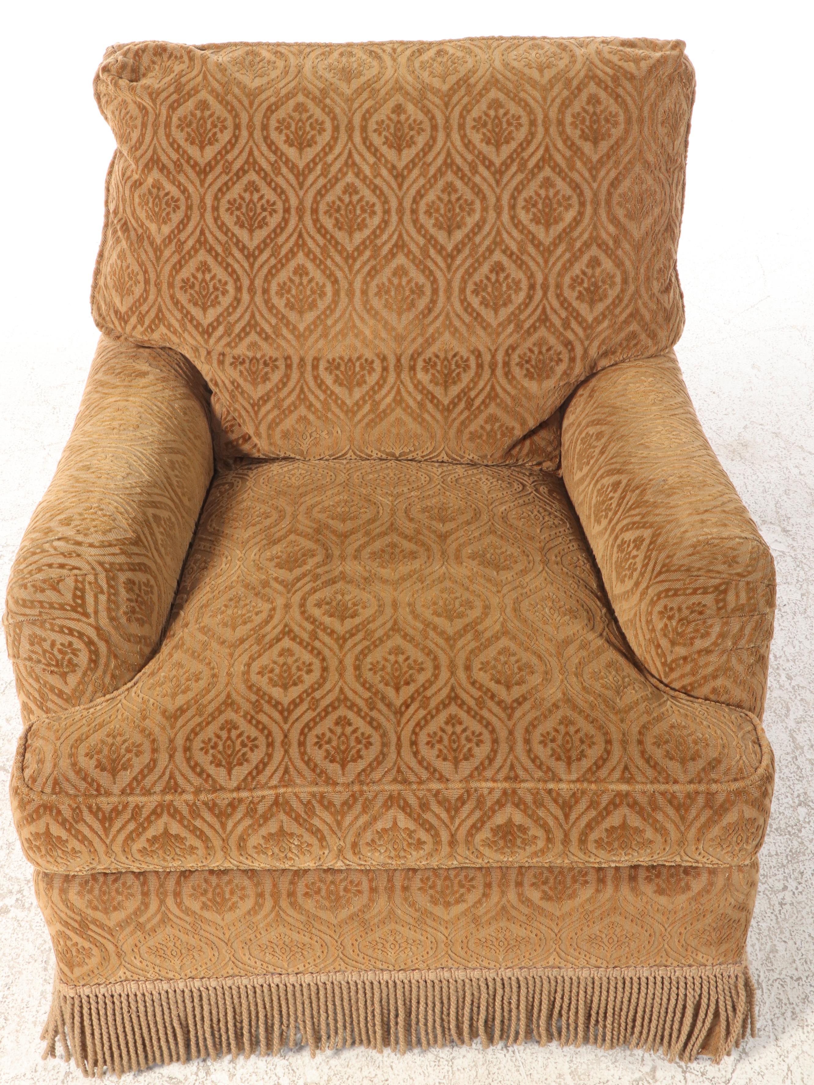 Mark Simmons Interiors Custom-Upholstered English Roll-Arm Easy Chair
