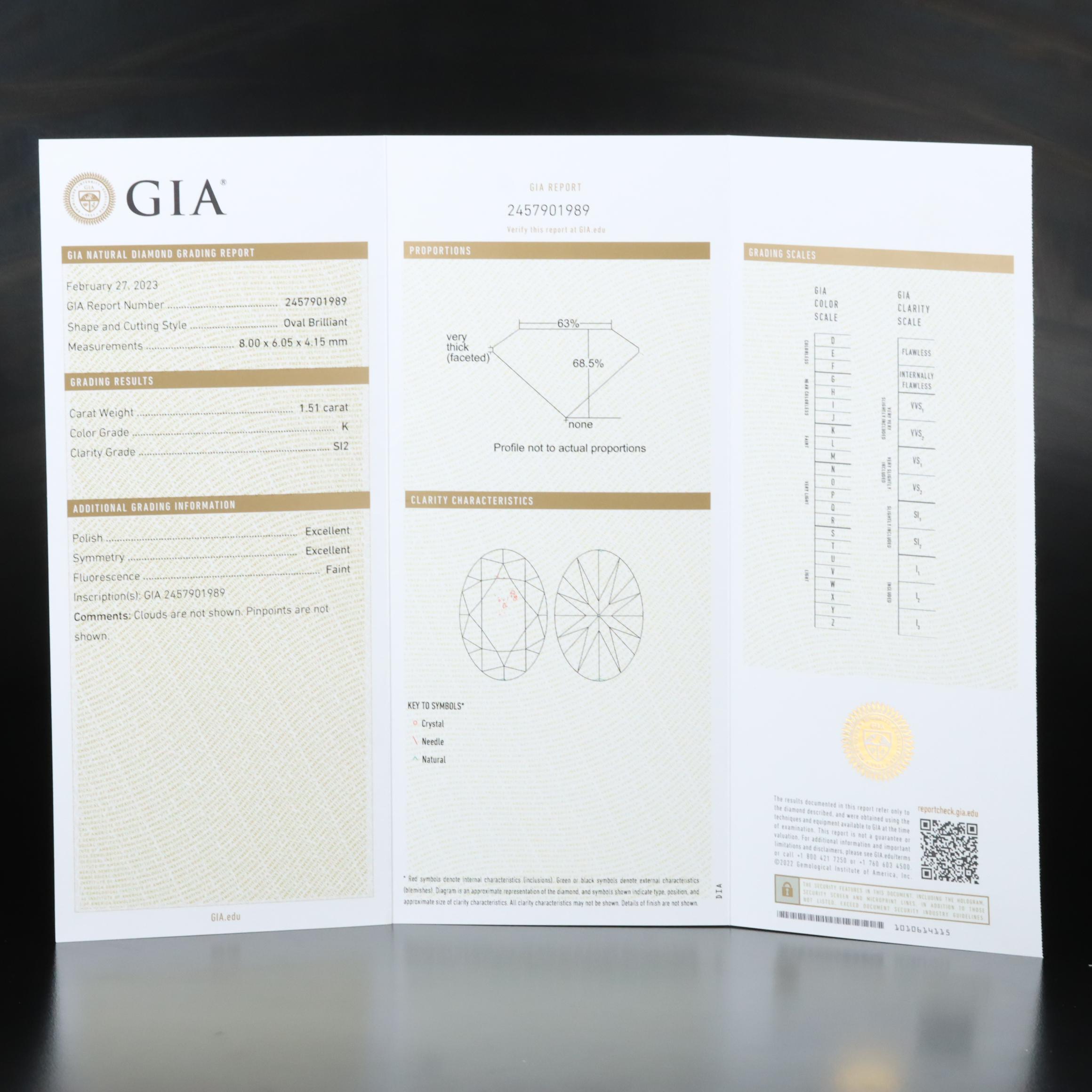 Loose 1.51 CT Diamond with GIA Diamond Grading Report