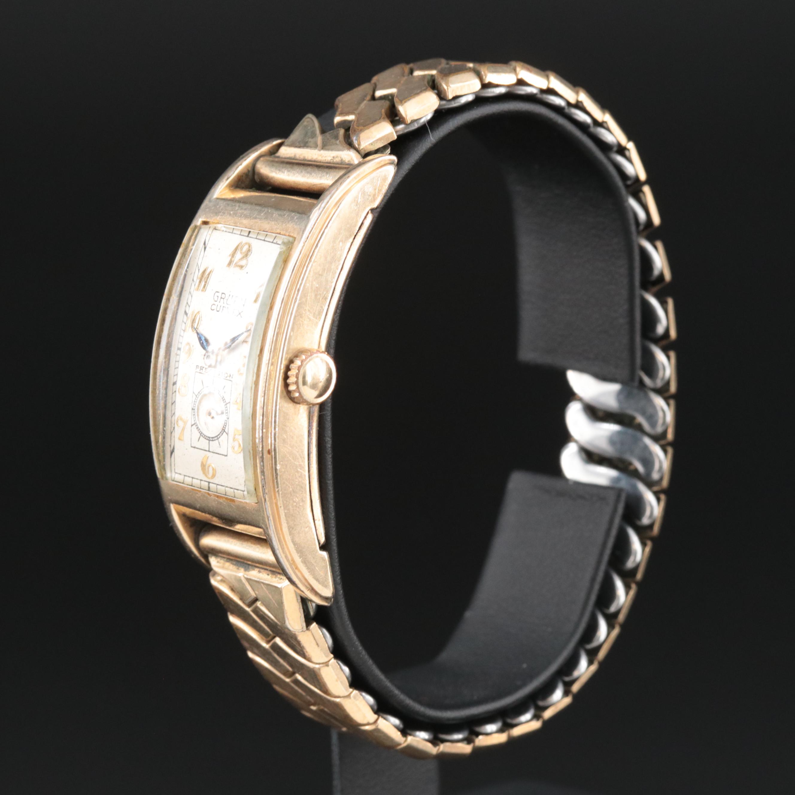 Vintage Gruen Curvex Precision Stem Wind Watch