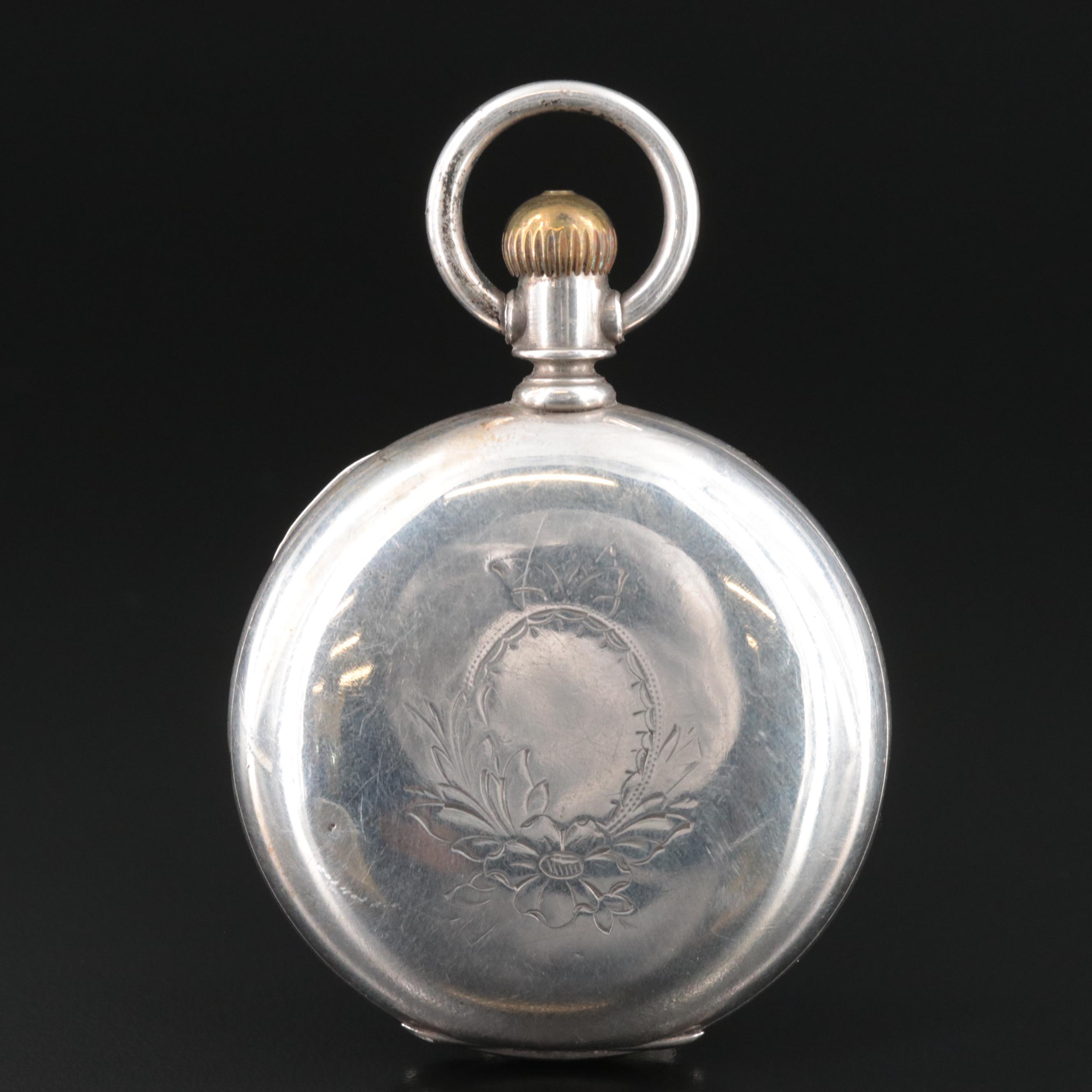 1886 Elgin Coin Silver Hunting Case Pocket Watch