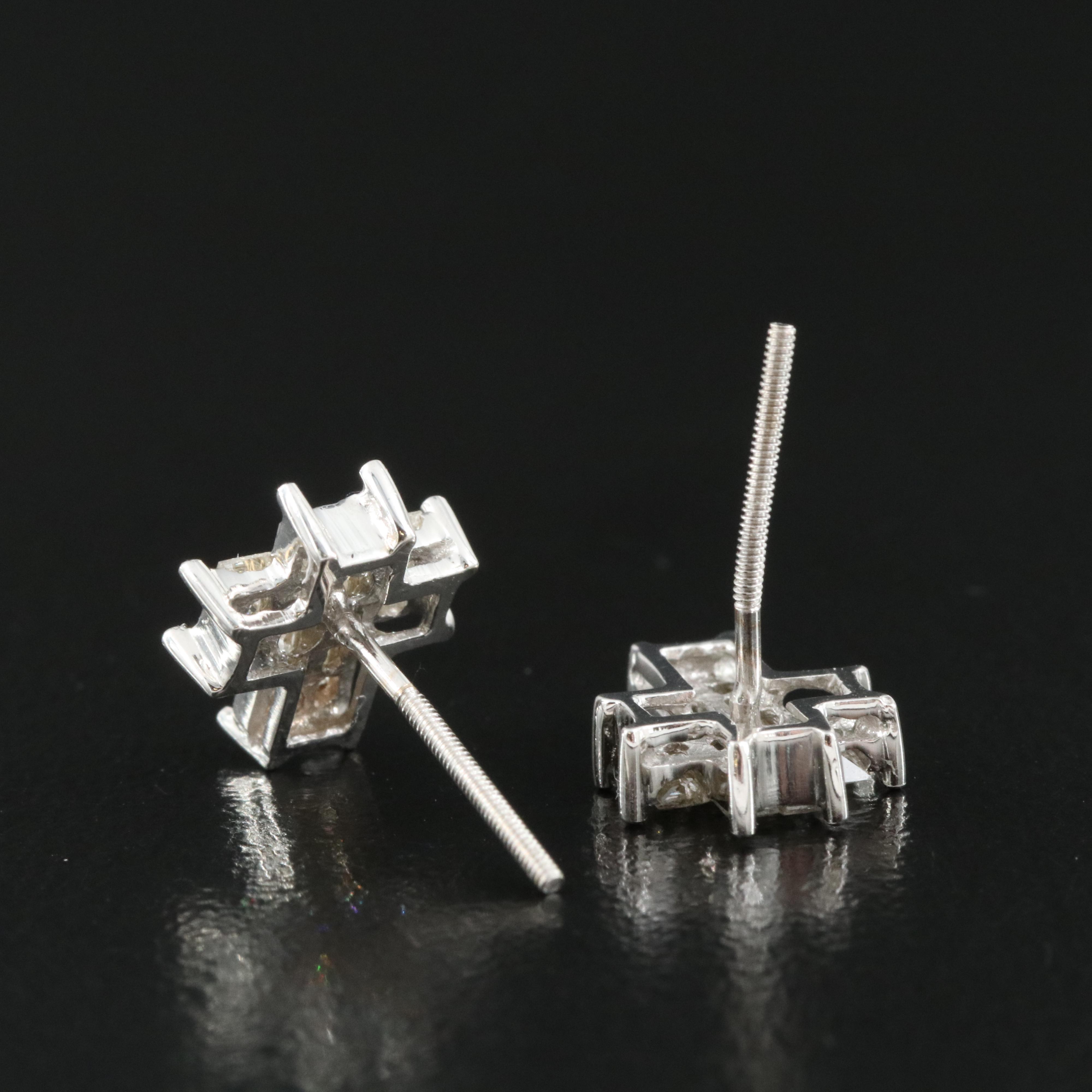 14K Diamond Cross Earrings