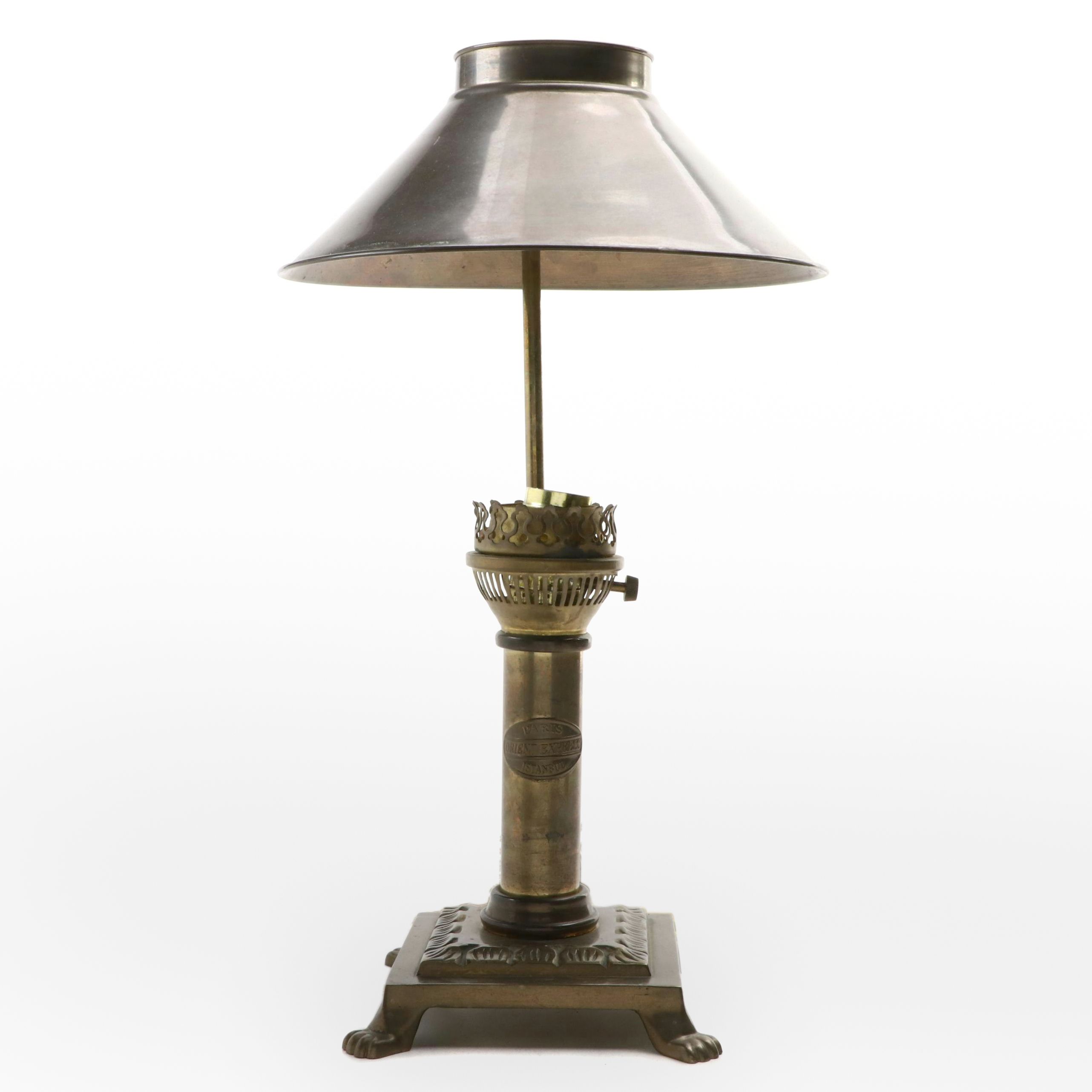 Orient Express Replica Brass and Metal Railcar Table Lamp