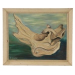 Still Life Oil Painting of Driftwood