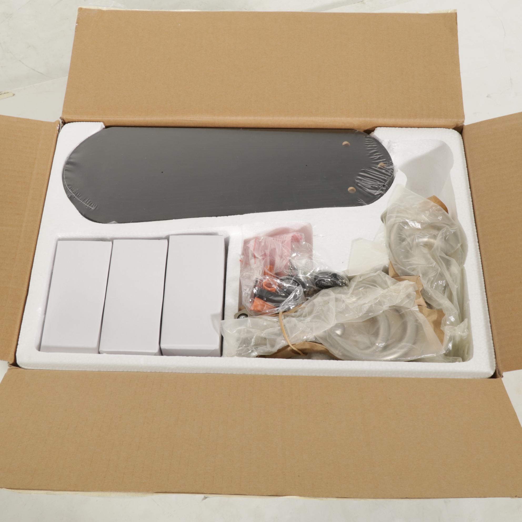 Hampton Bay "San Marino" Brushed Steel and Reversible Blade 3-Light Ceiling Fan