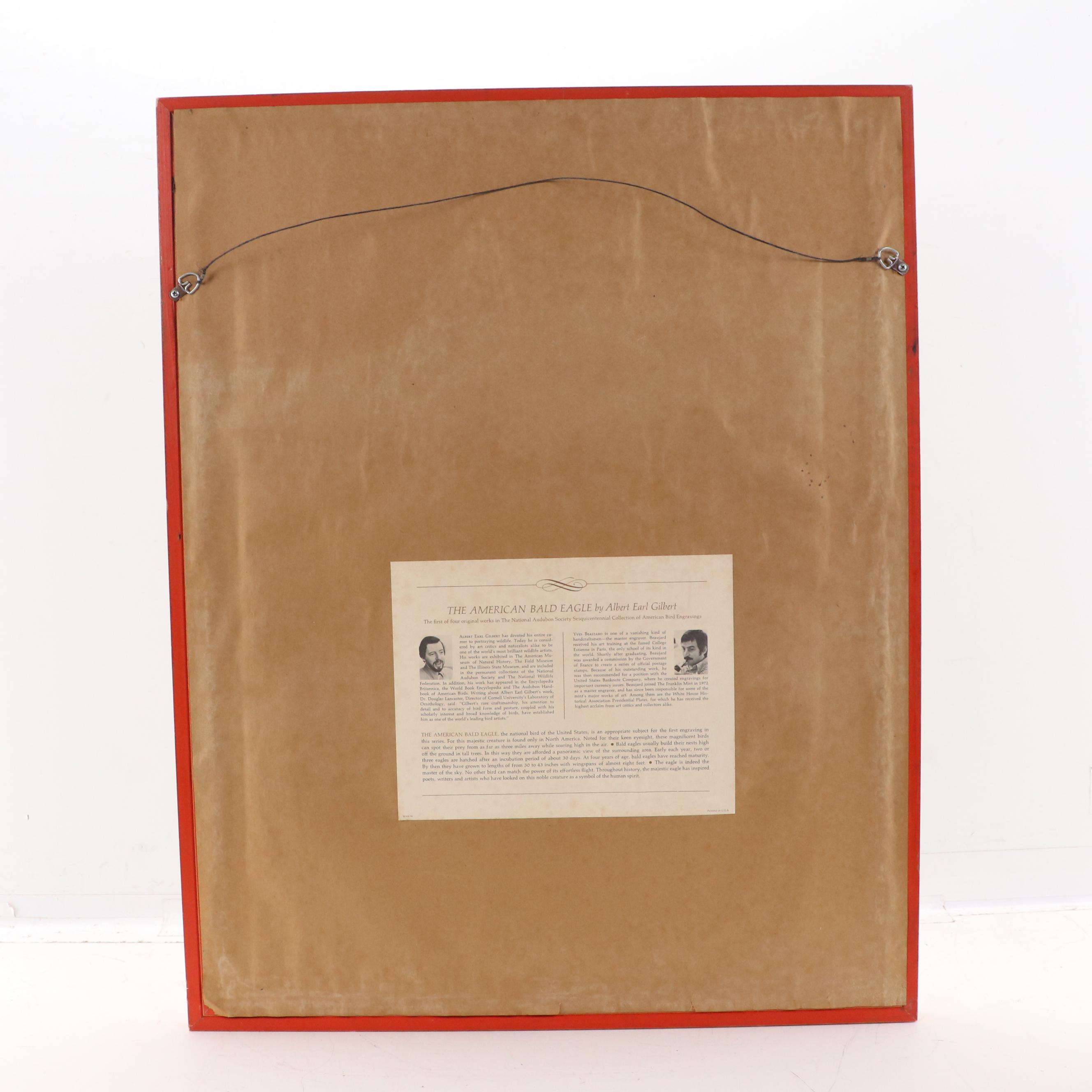 Albert Earl Gilbert Offset Lithograph "American Bald Eagle," 1976