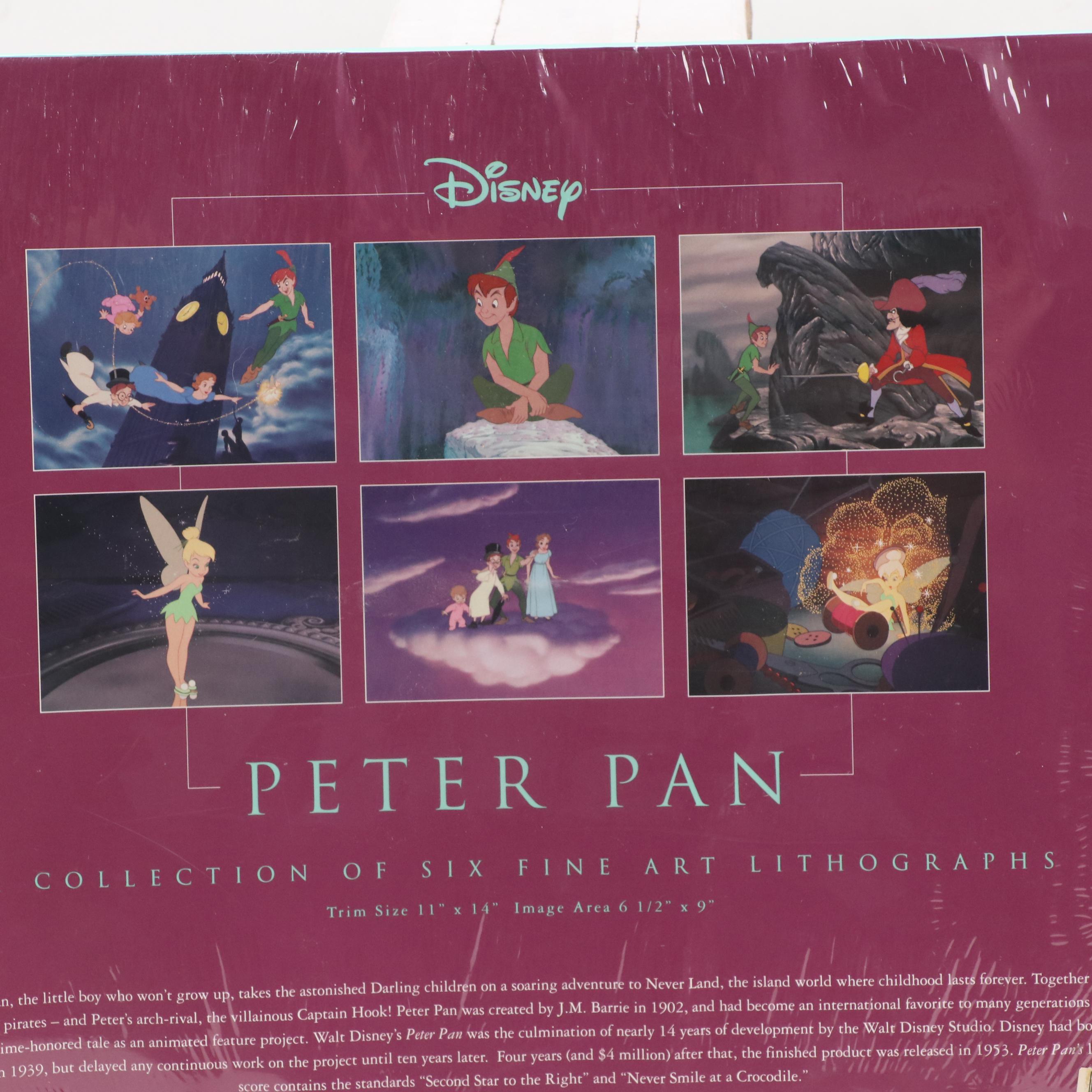 Disney "Peter Pan" Portfolio of Six Offset Lithographs