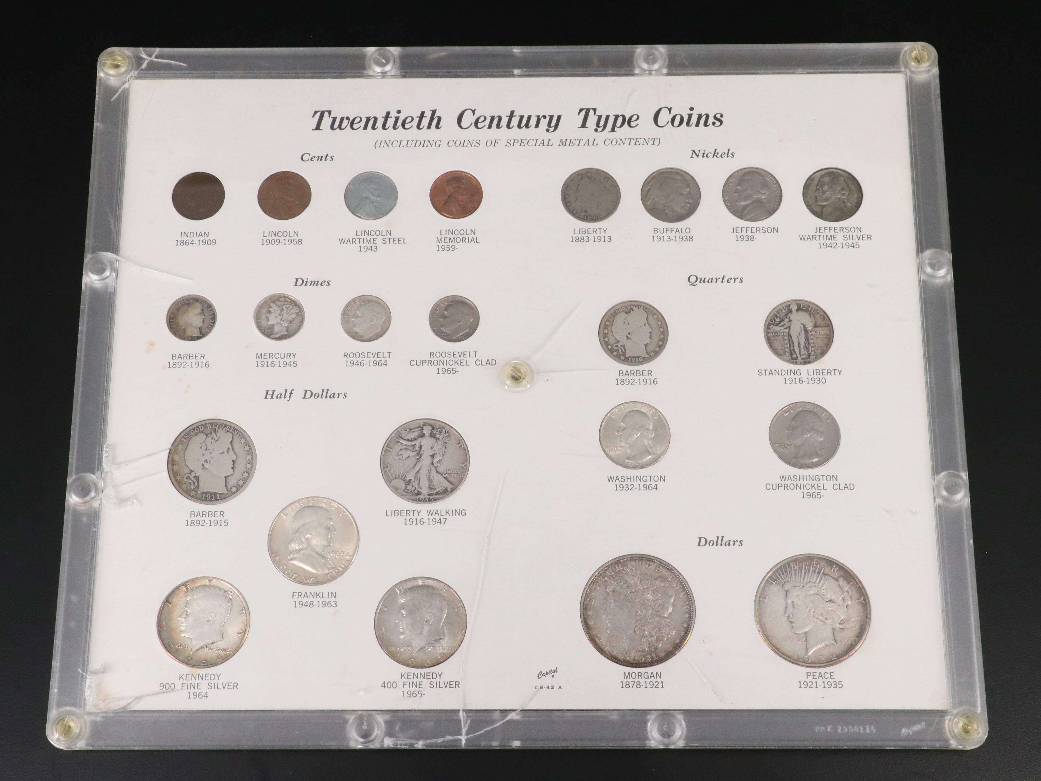 Partial Morgan Dollar Set and a 20th Century Type Set in Capitol Holders