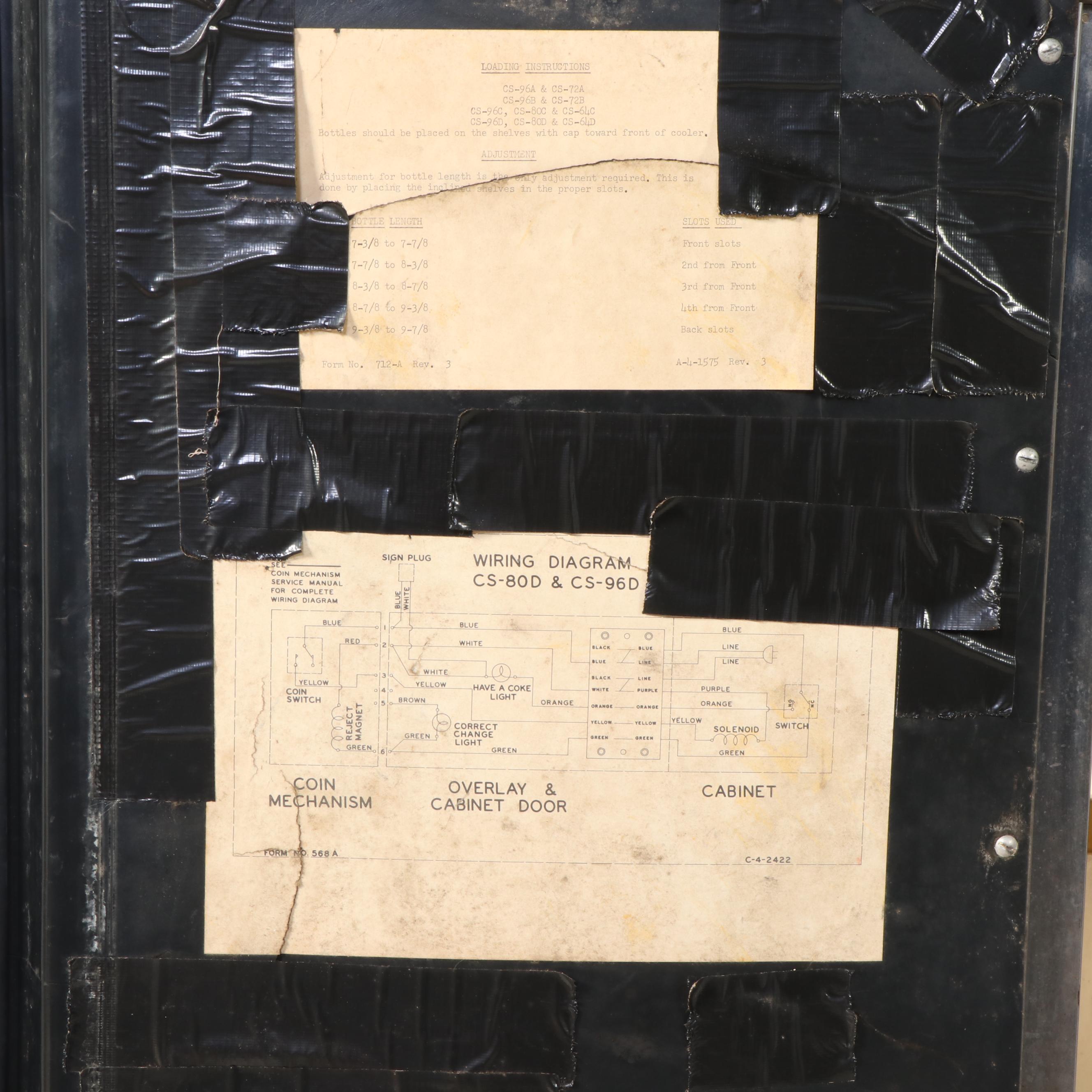 Cavalier Coca-Cola CS-96D Vending Machine, 1950s–1960s