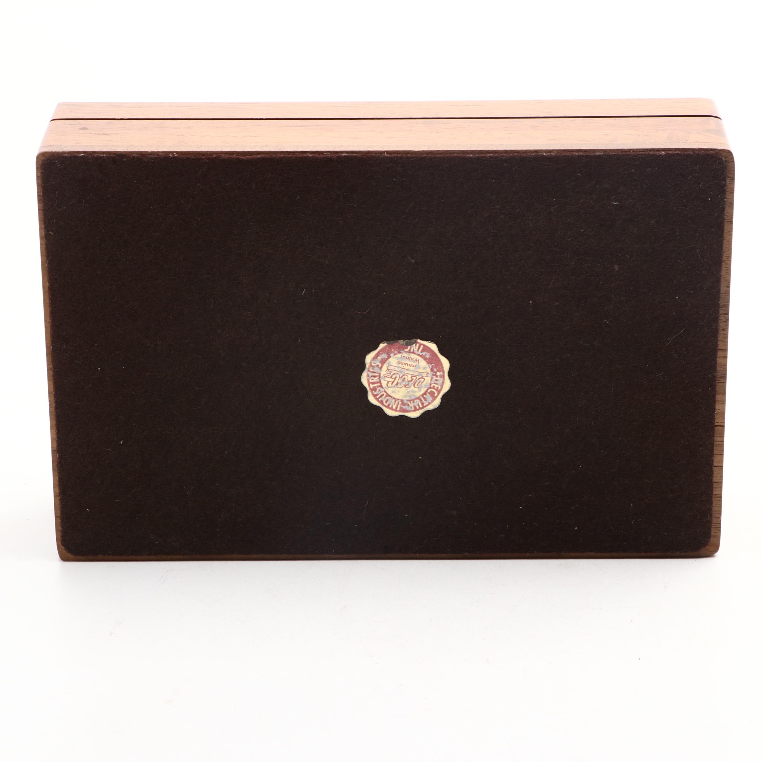 Decatur Industries Walnut Humidor and Shoeshine Box, Early to Mid-20th Century