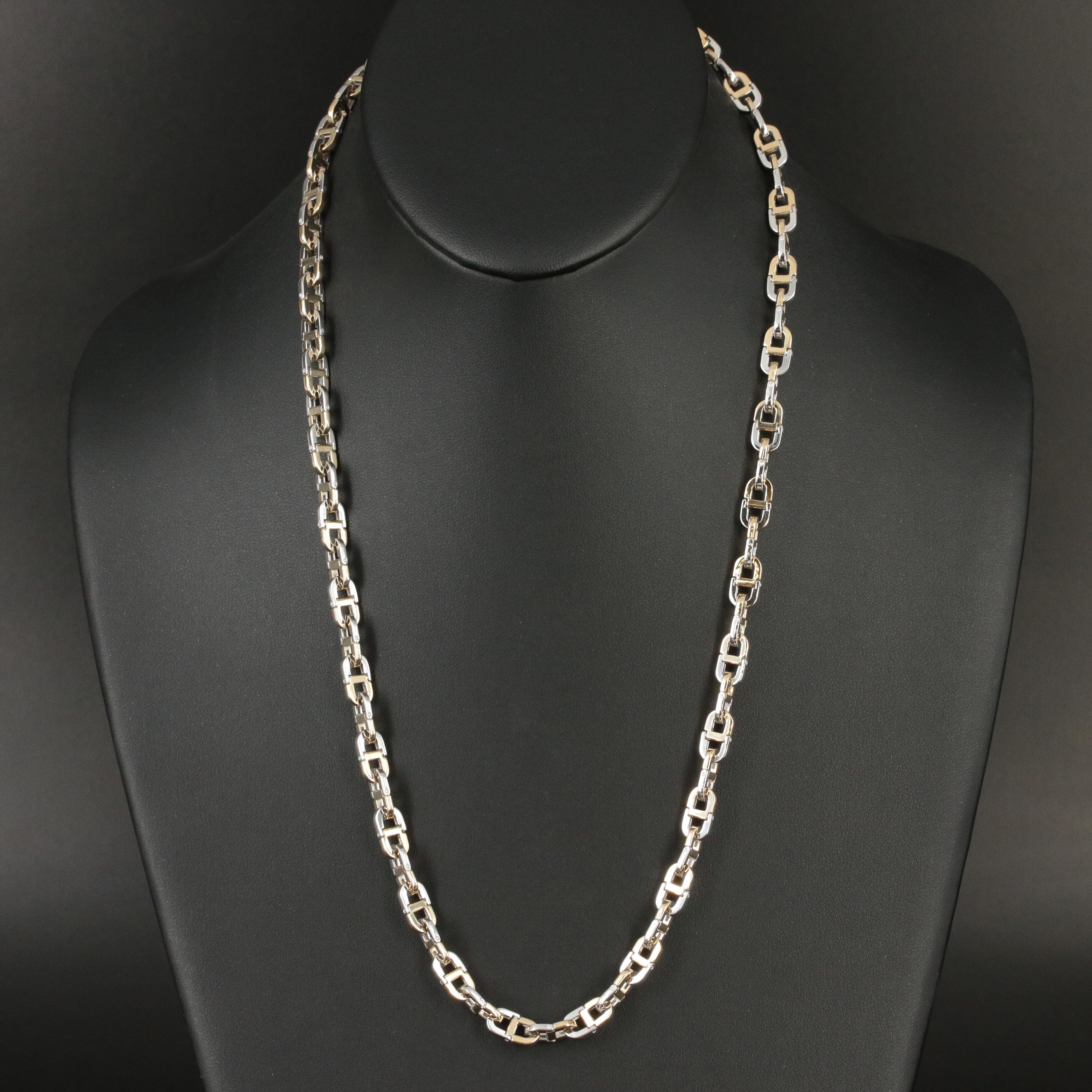14K Two-Tone Fancy Mariner Chain Necklace