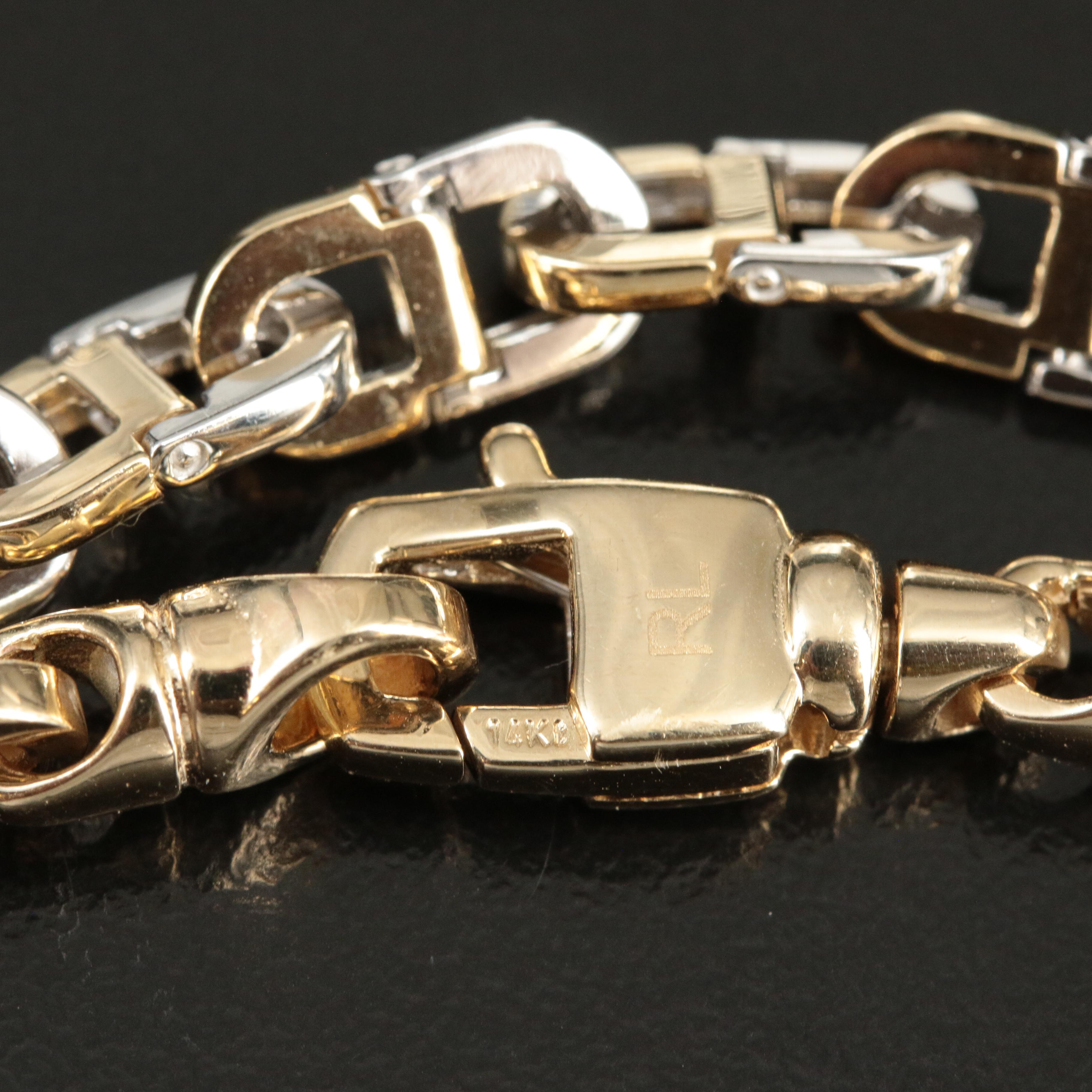 14K Two-Tone Fancy Mariner Chain Necklace