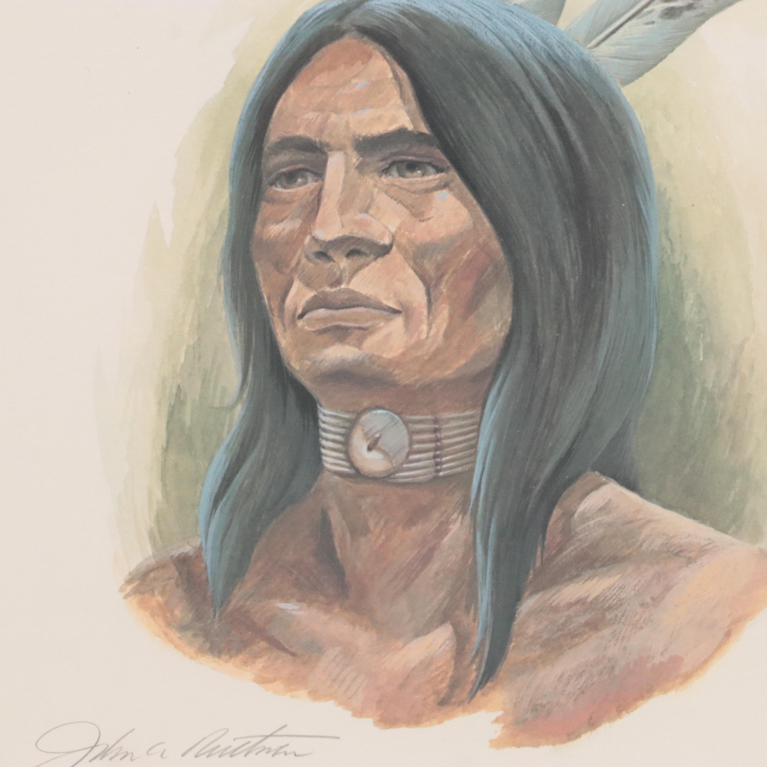 John Ruthven Offset Lithograph "Miami Indian II"