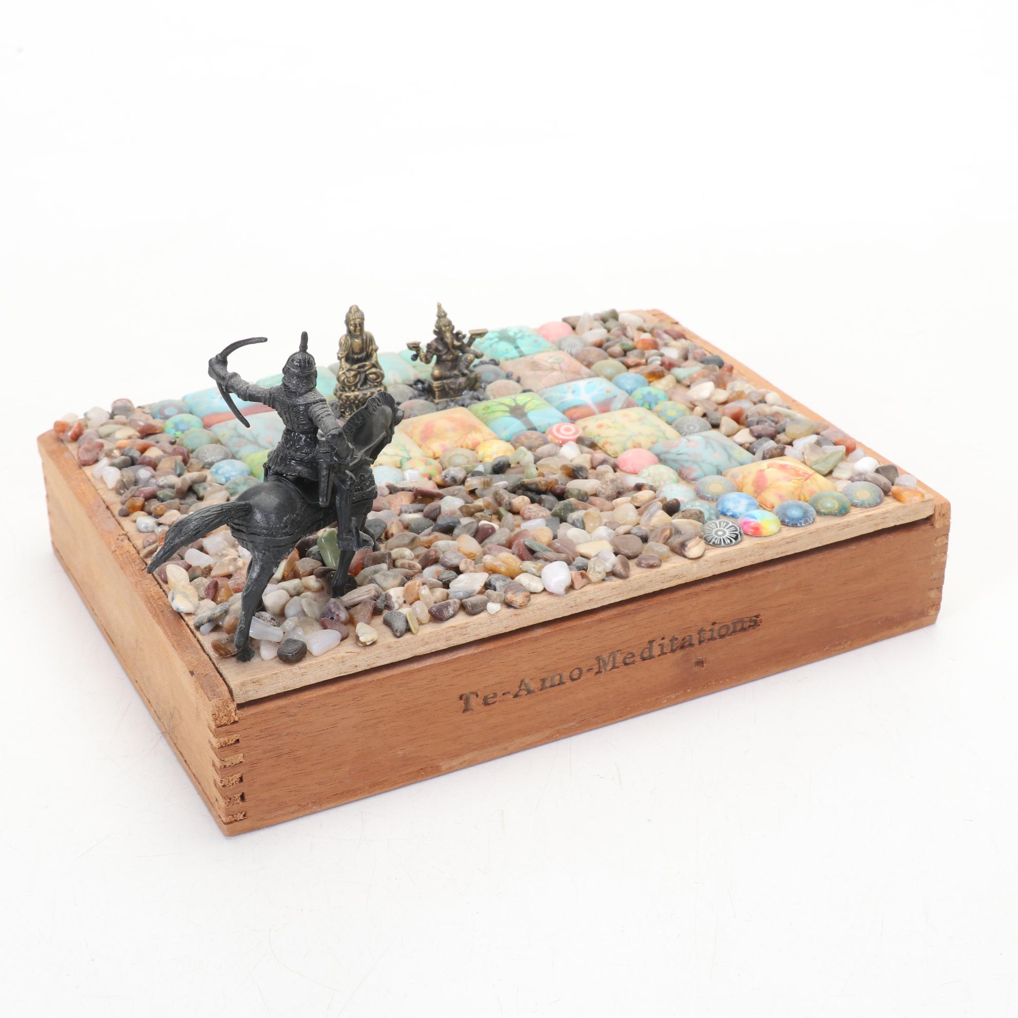 Hobbyist Hand Designed and Crafted Keepsake Box and Rock Specimen Collection