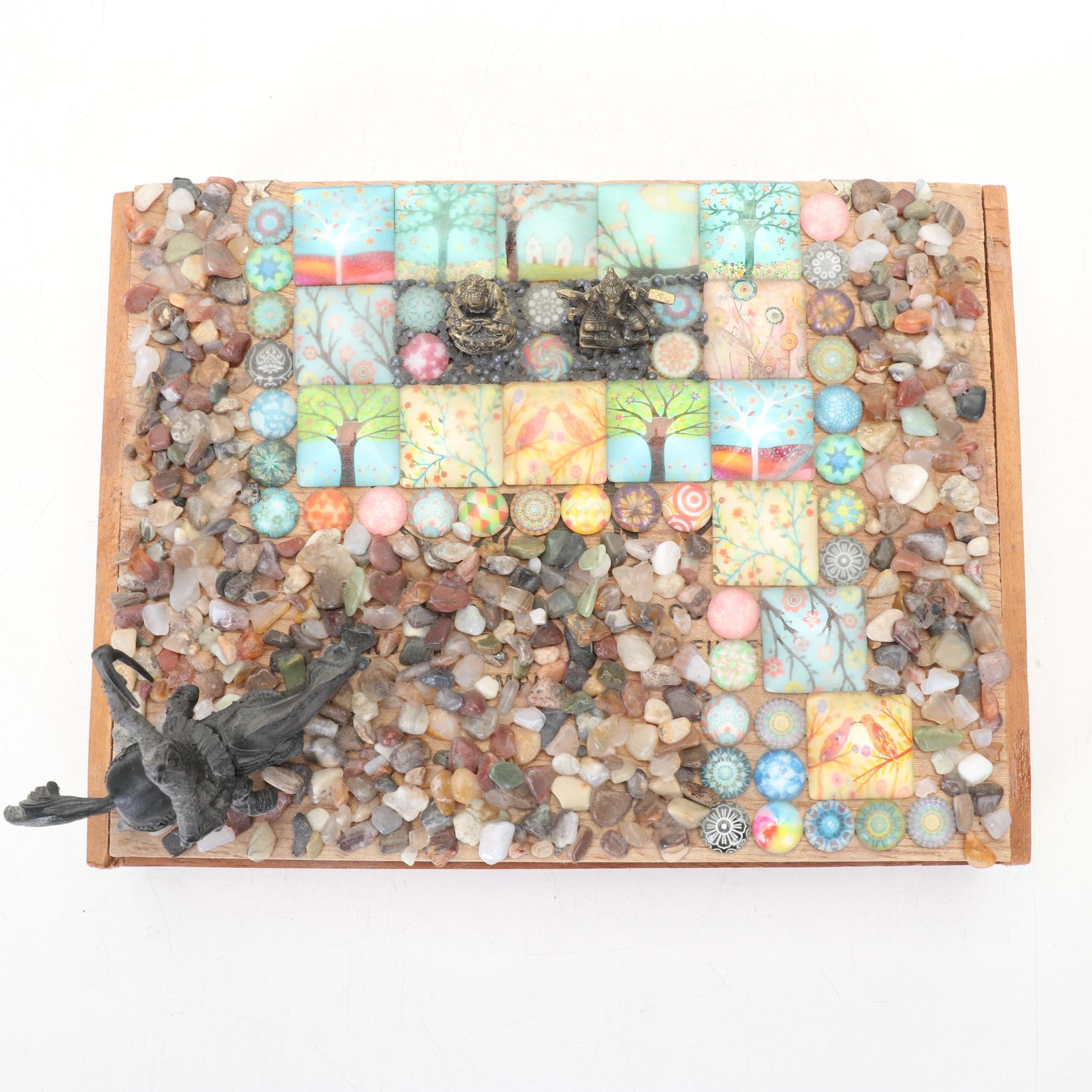 Hobbyist Hand Designed and Crafted Keepsake Box and Rock Specimen Collection