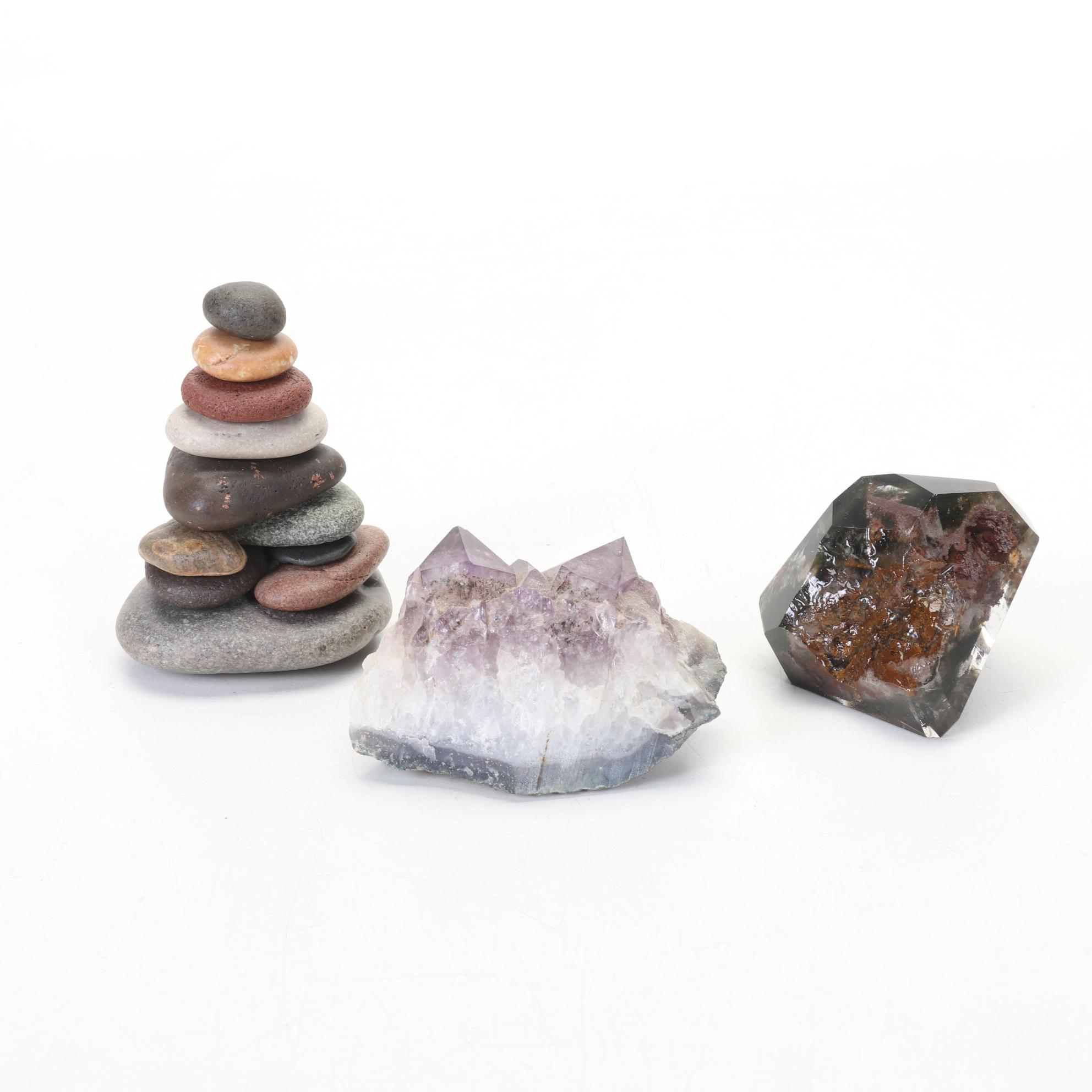 Hobbyist Hand Designed and Crafted Keepsake Box and Rock Specimen Collection