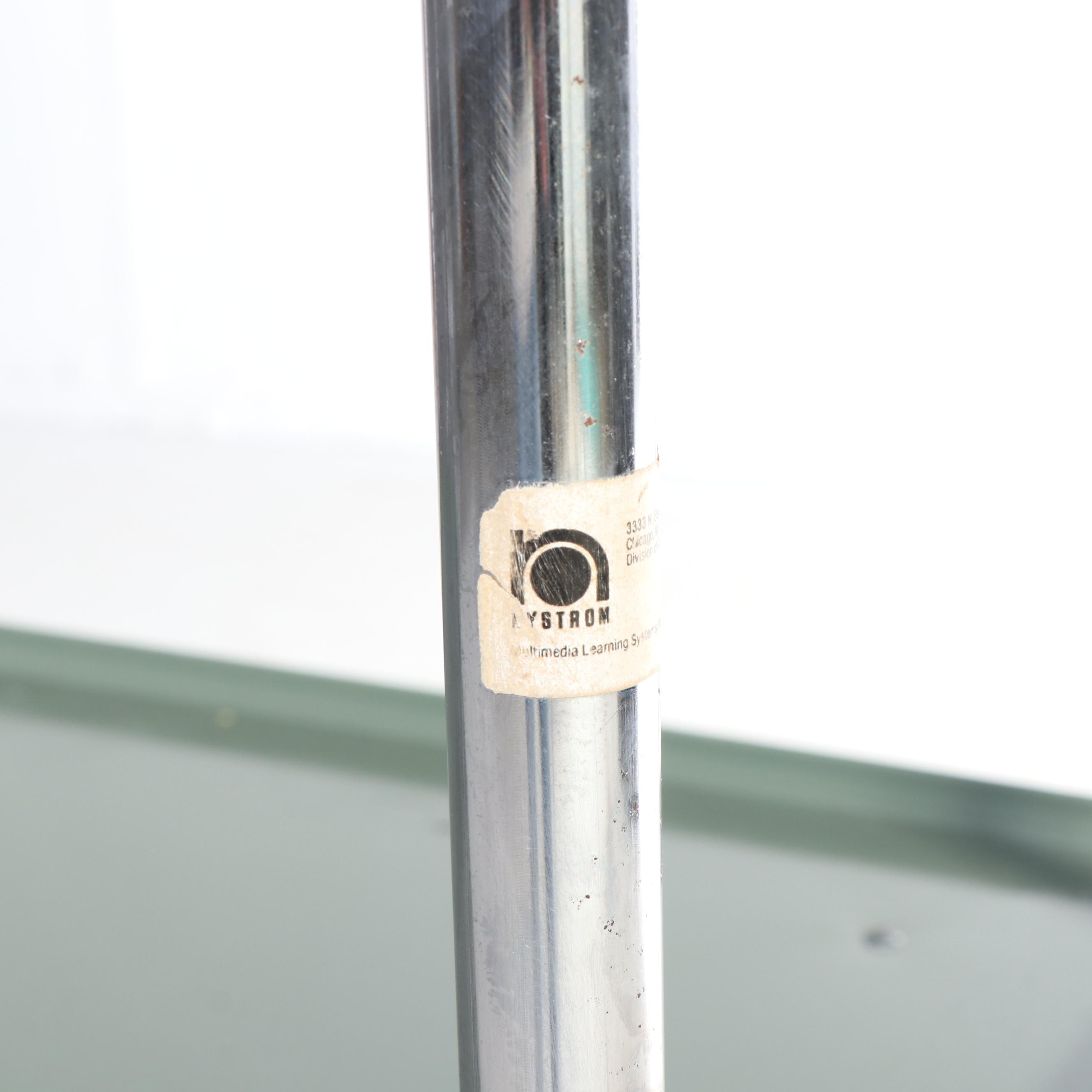 Nystrom Modernist Green Powder-Coated and Chromed Steel Three-Tier Cart