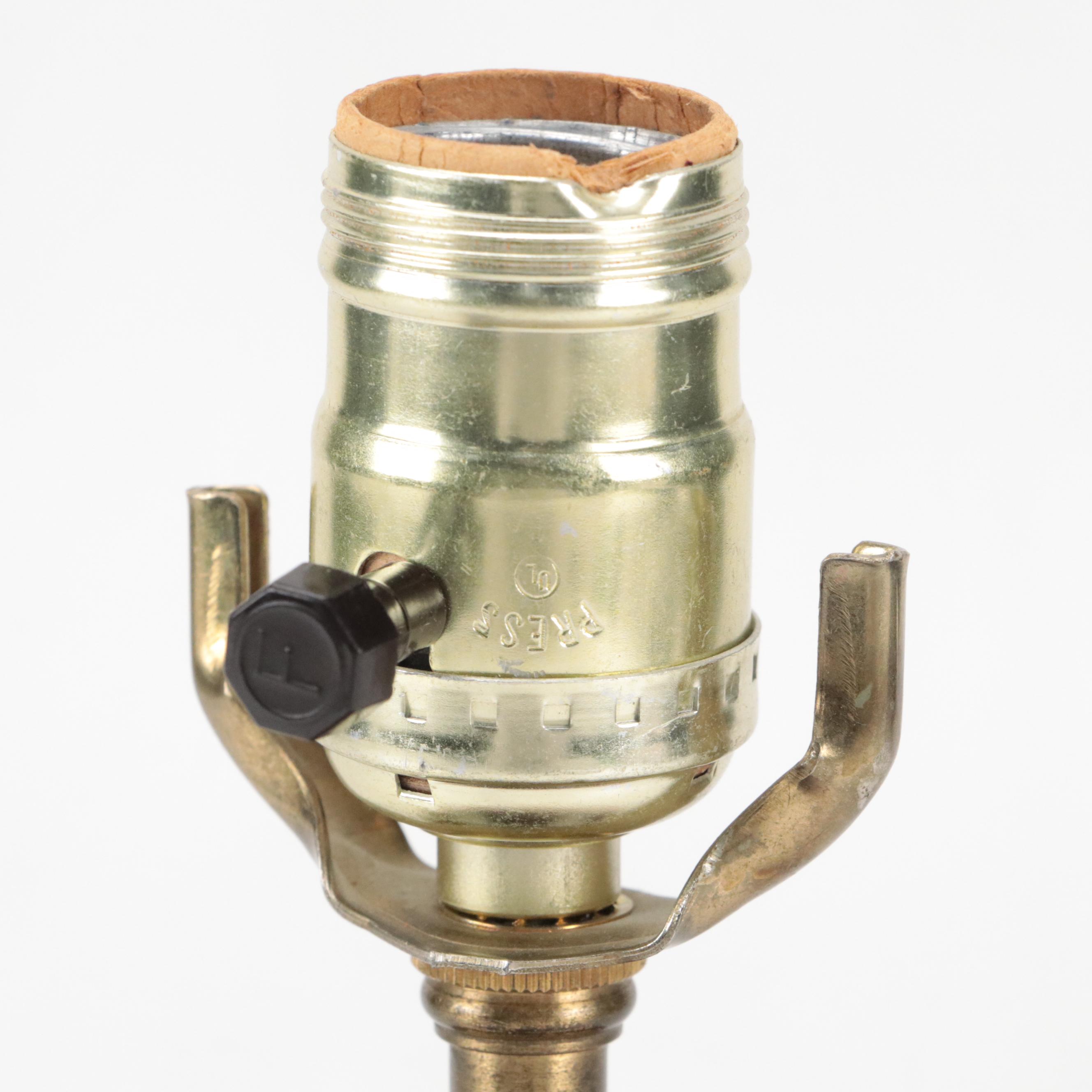 Hand-Painted Chinese Style Ceramic and Finished Wood Table Lamp