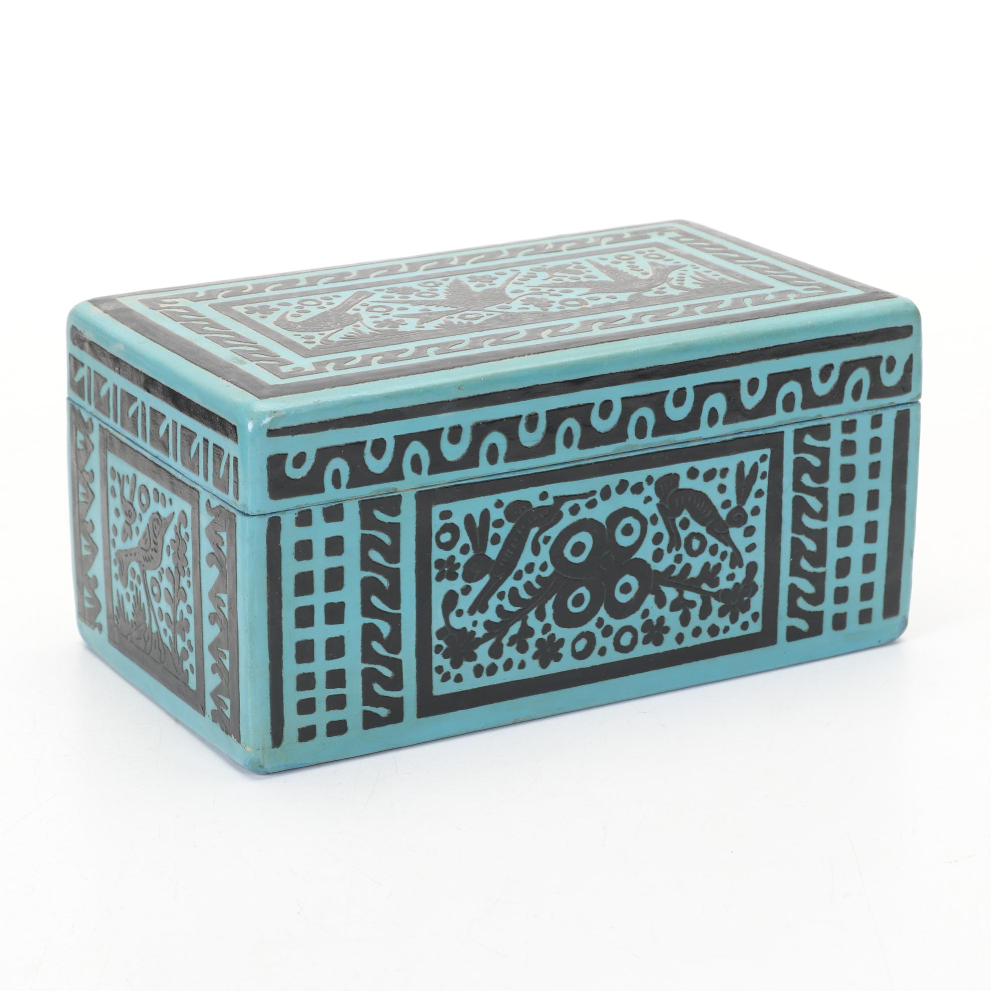 Mexico Decor Features Talavera Frog Wall Hanger, Folk Art Box & Tiled Tray