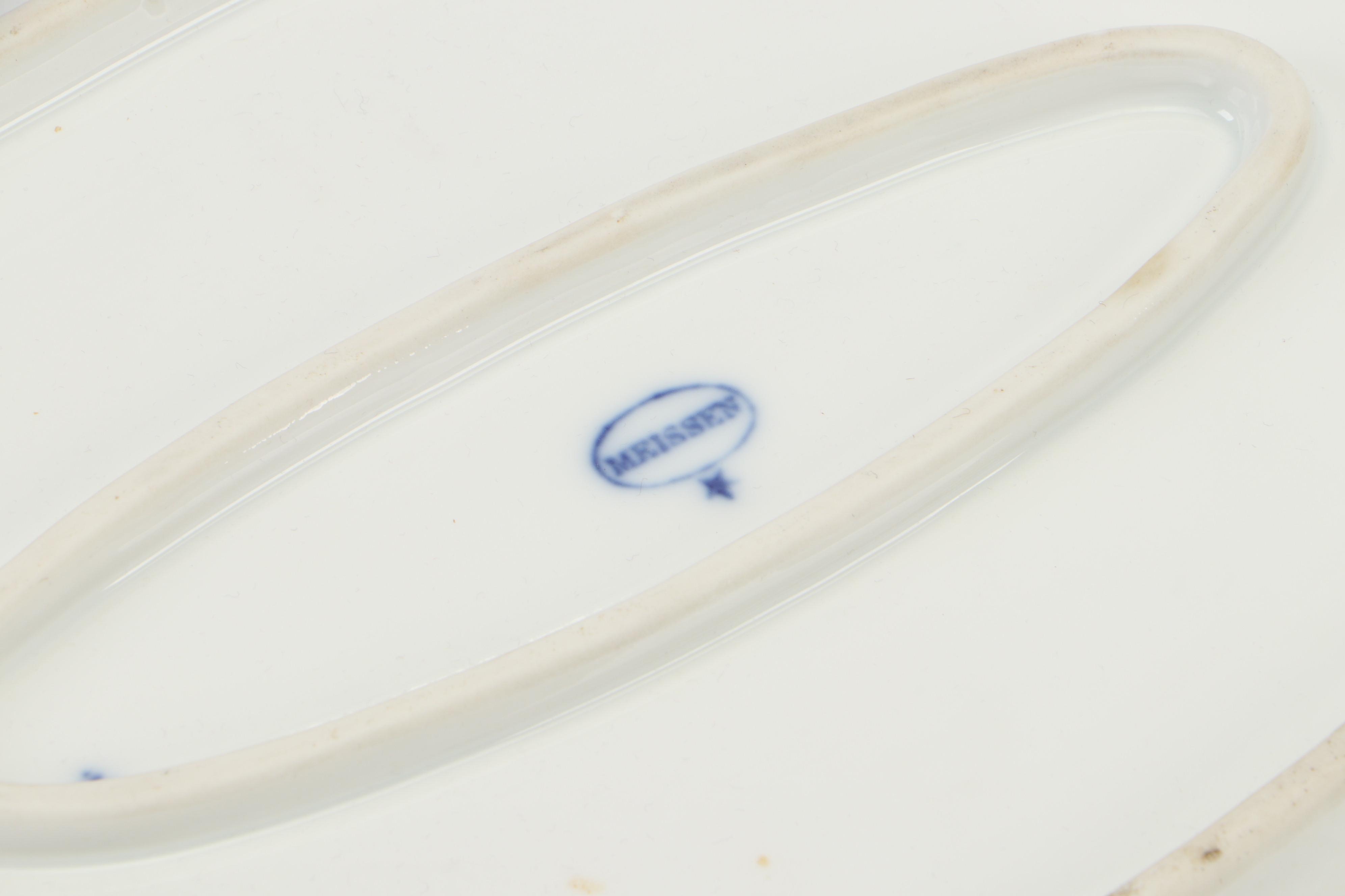 Meissen "Blue Onion" Porcelain Oval Handled Tray and More Oval Trays