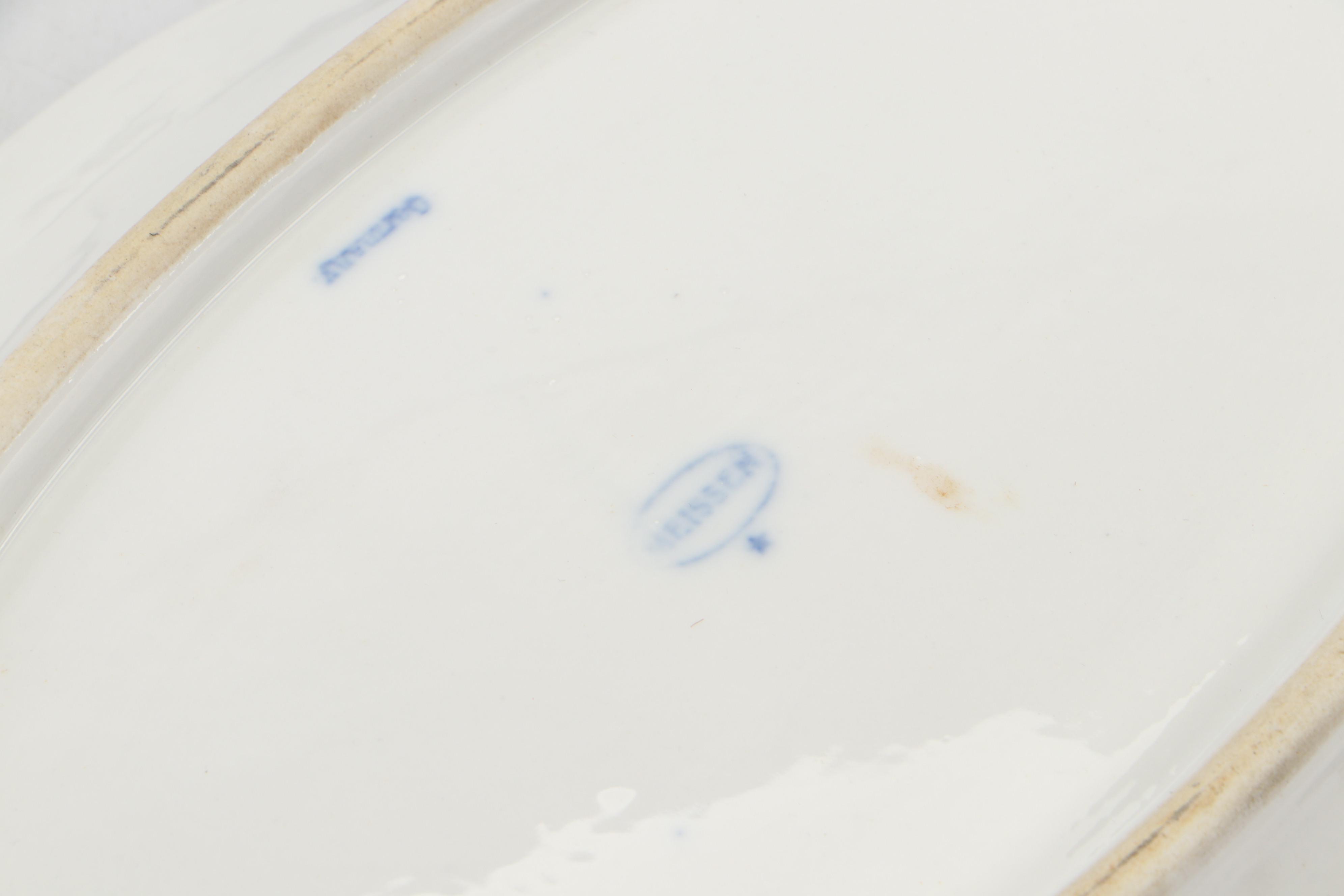 Meissen "Blue Onion" Porcelain Oval Handled Tray and More Oval Trays