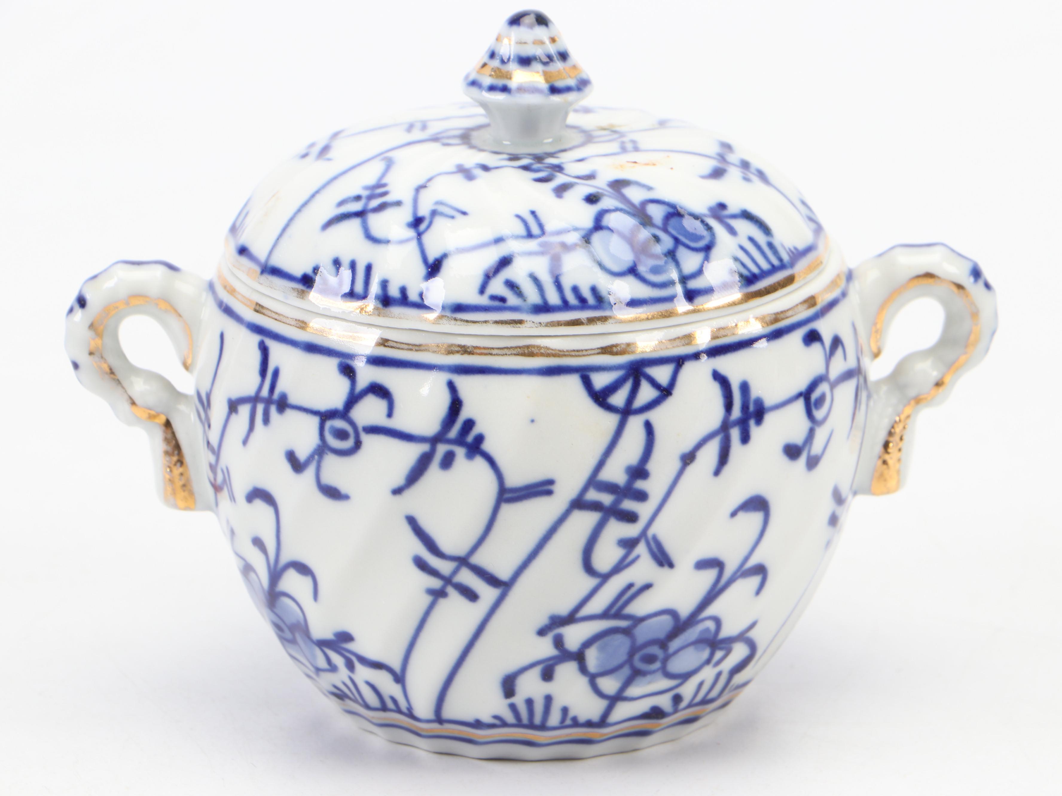 Meissen "Blue Onion" Porcelain Teapot with German Porcelain Creamer and More