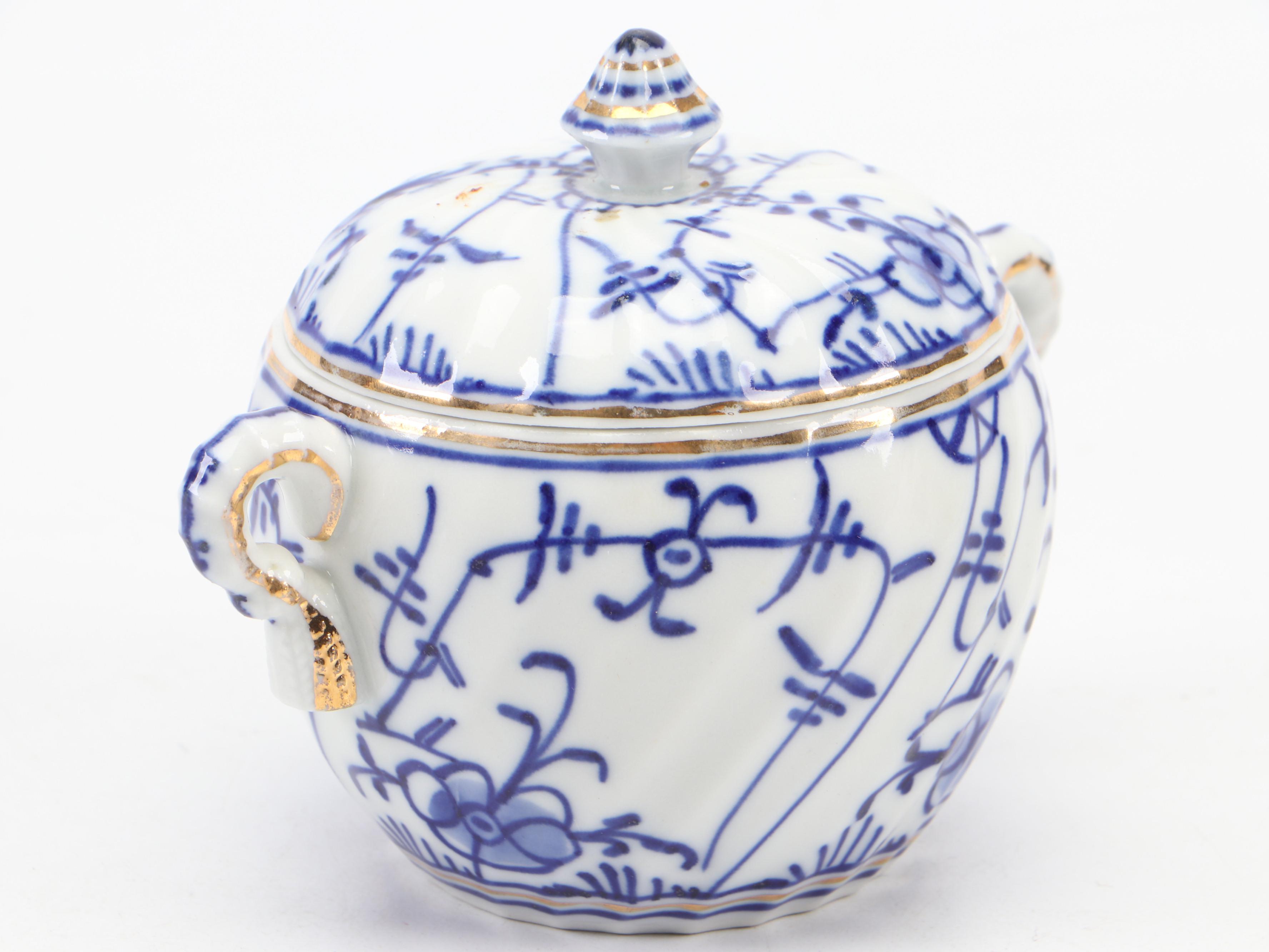 Meissen "Blue Onion" Porcelain Teapot with German Porcelain Creamer and More