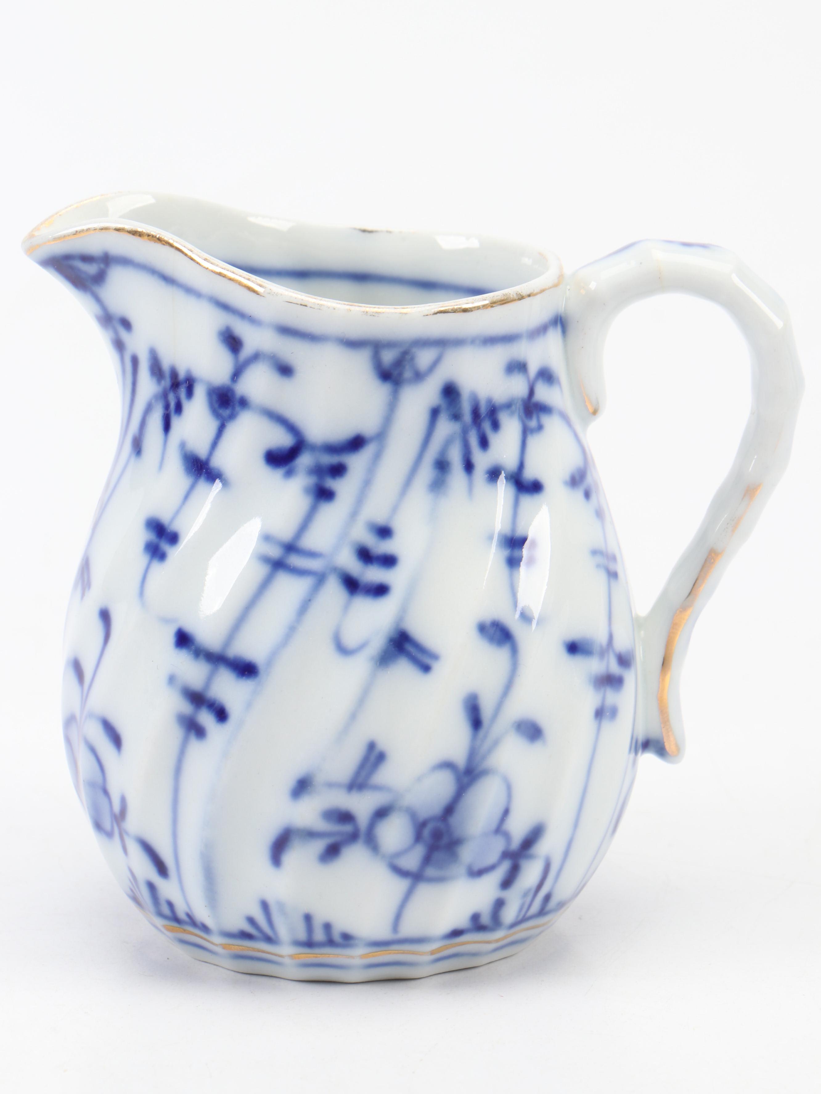 Meissen "Blue Onion" Porcelain Teapot with German Porcelain Creamer and More