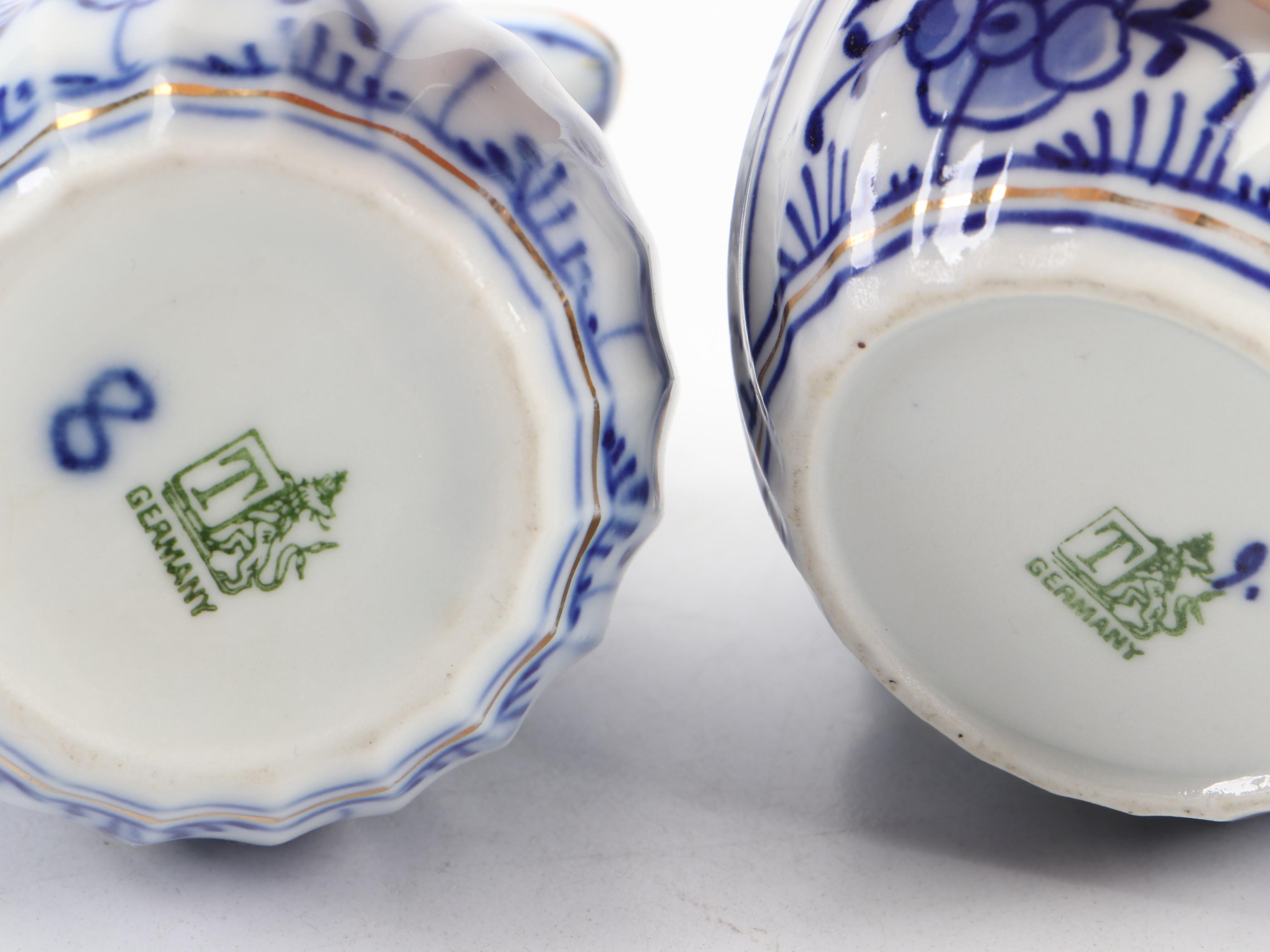 Meissen "Blue Onion" Porcelain Teapot with German Porcelain Creamer and More