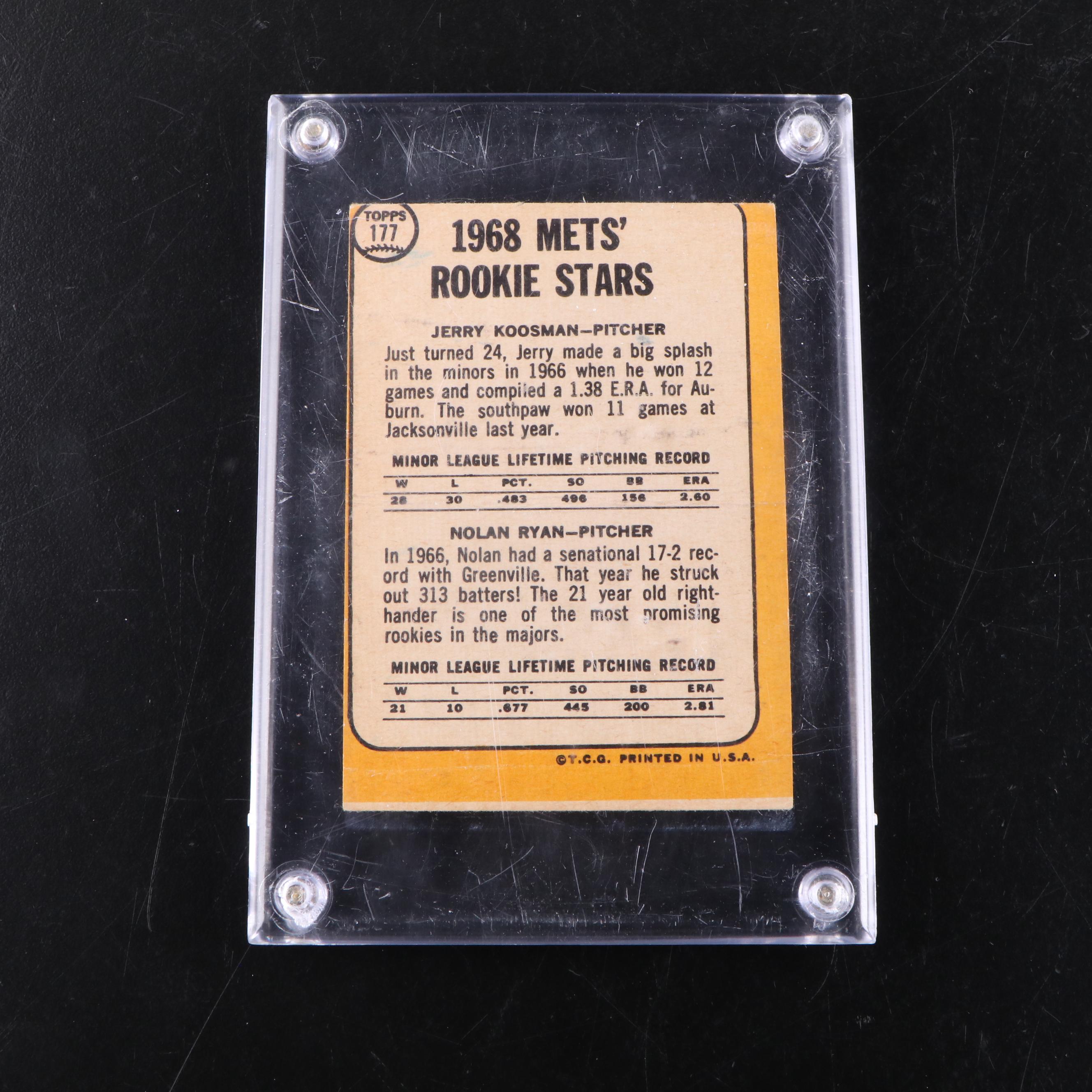 1968 Topps Nolan Ryan and Jerry Koosman Rookie Card #177