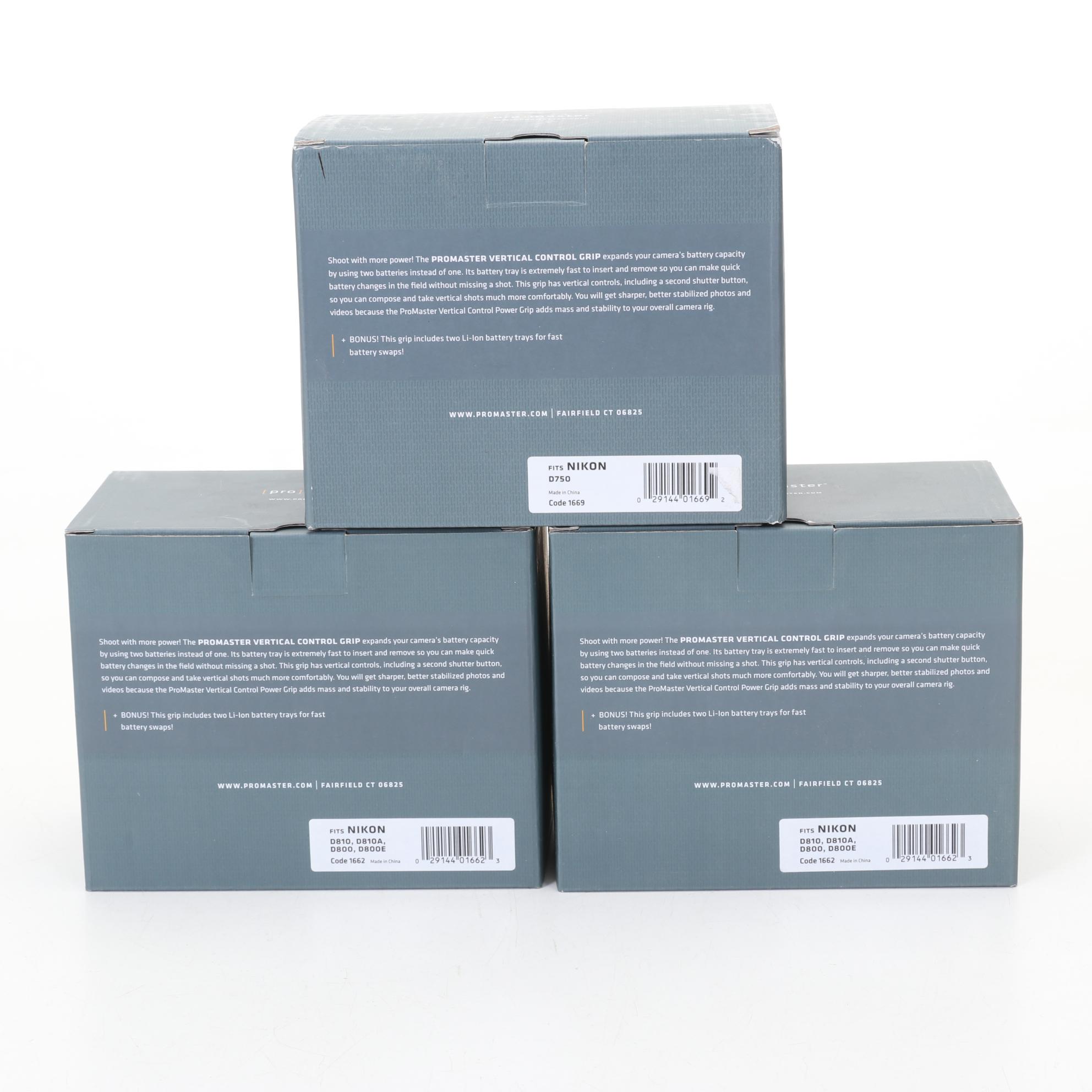 Nikon Accessories with Power Grips, L-Brackets and Battery Pack