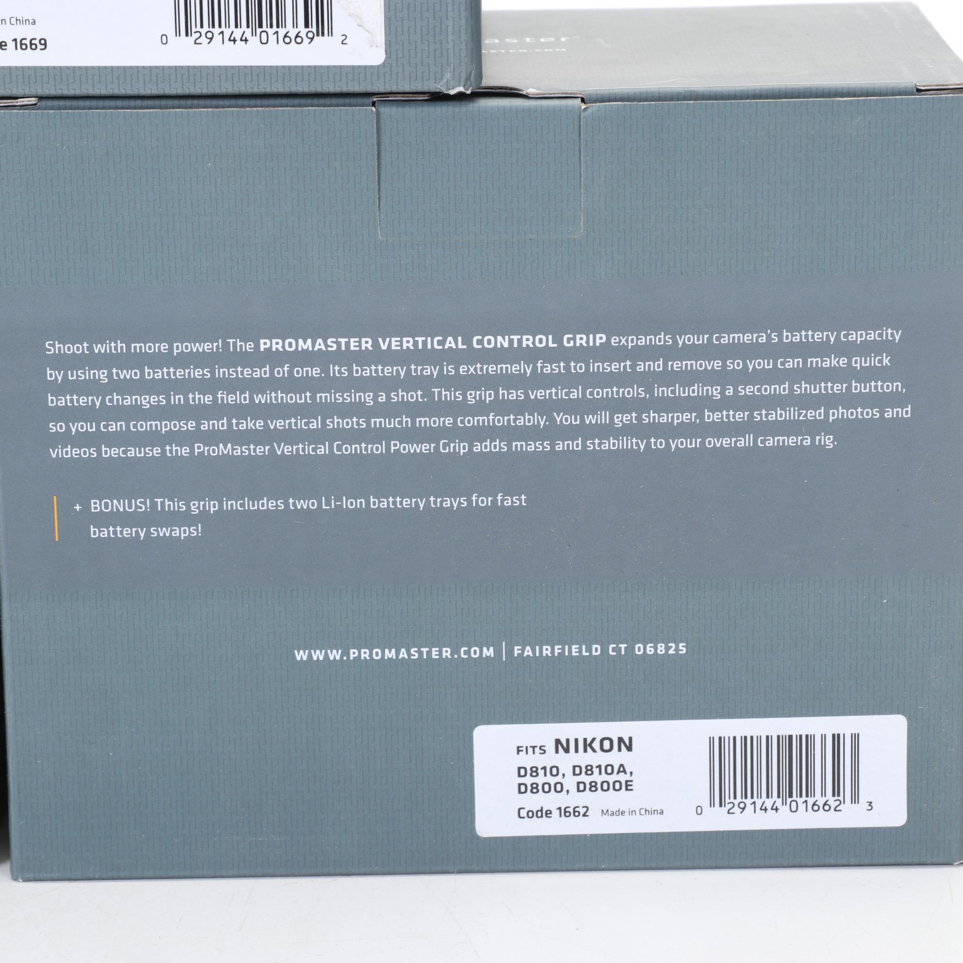 Nikon Accessories with Power Grips, L-Brackets and Battery Pack