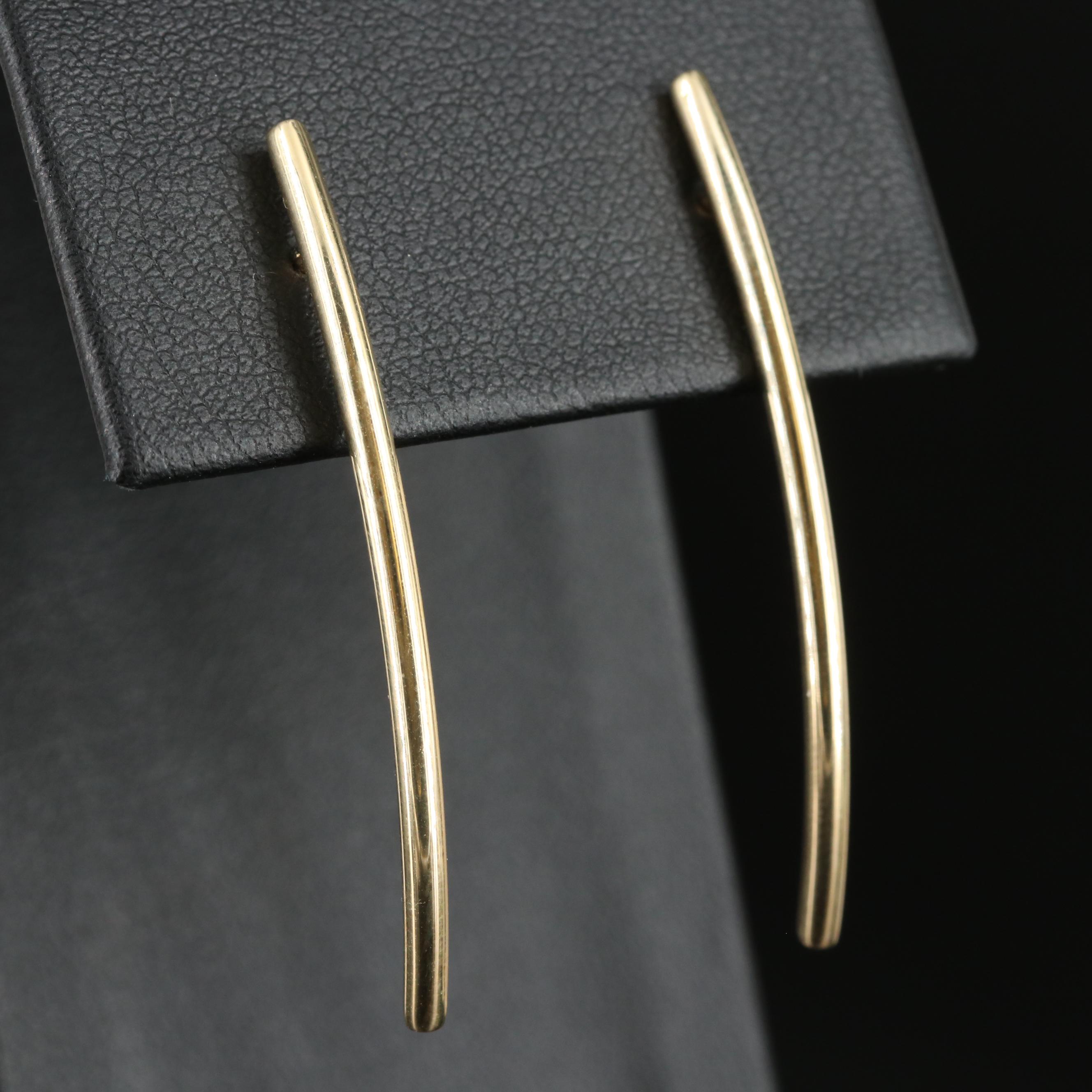 14K Curved Bar Earrings